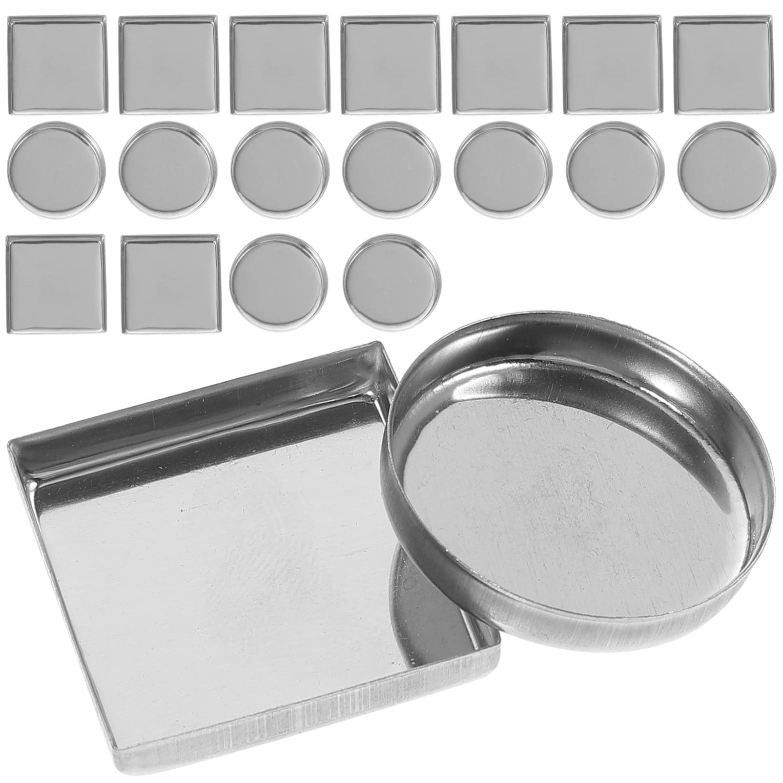 ubervia make-up palettes - metal | pcs | metal make up pans empty metal pan round square empty pan aluminum tins empty tins metal storage tin jars 30pcs for eyeshadow blush lipstick containers travel