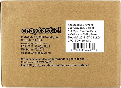 Miniatura 2 de 150 paquetes de 2 crayones de tamaño completo de primera calidad en paquetes individuales envueltos en celofán (surtido rojo, verde, azul, amarillo)