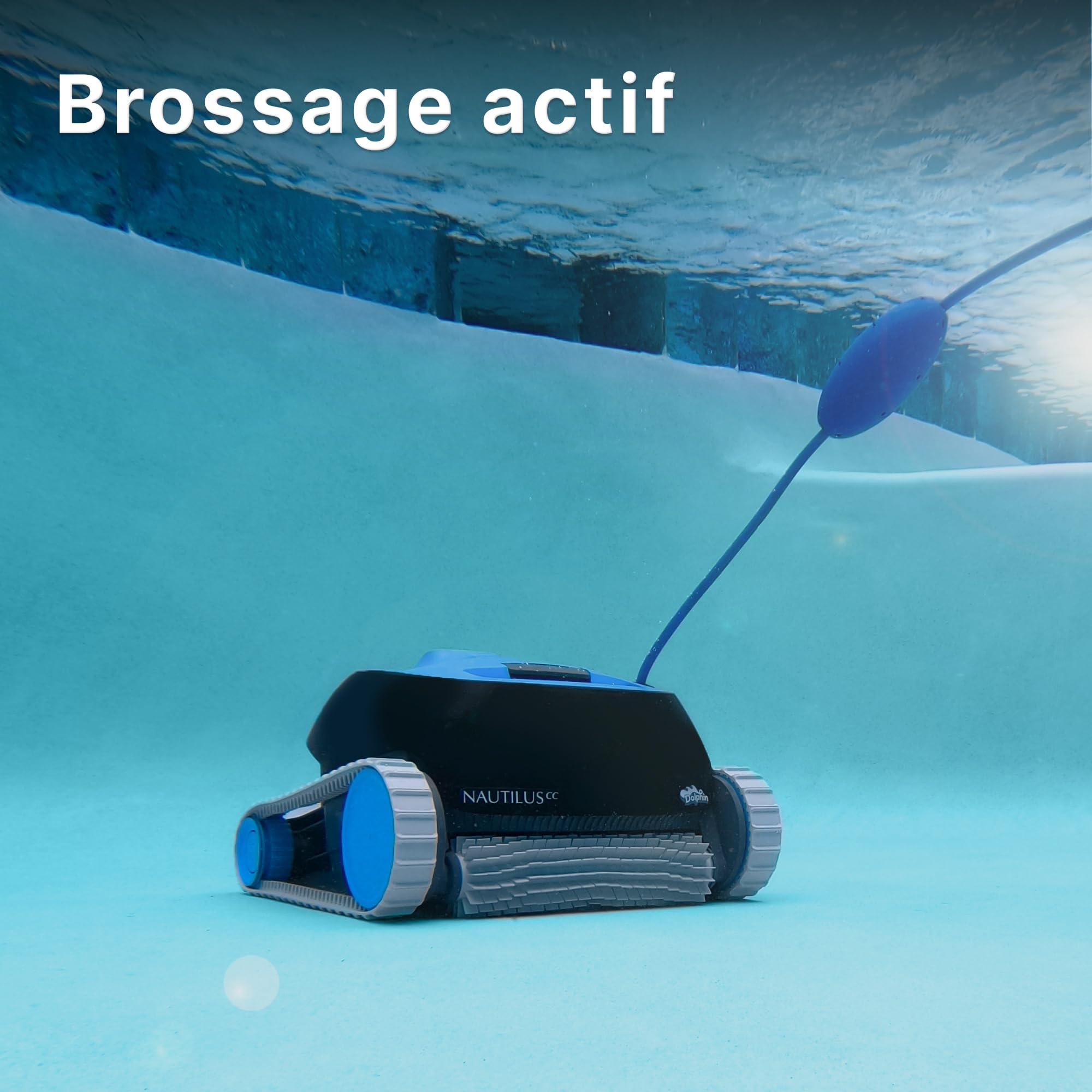 Dolphin Nautilus CC Aspirateur Piscine pour Piscine Hors-Sol Jusqu’à 10 m, Nettoyage Fond et parois, Économie énergie, Cycle de Nettoyage 120 Min