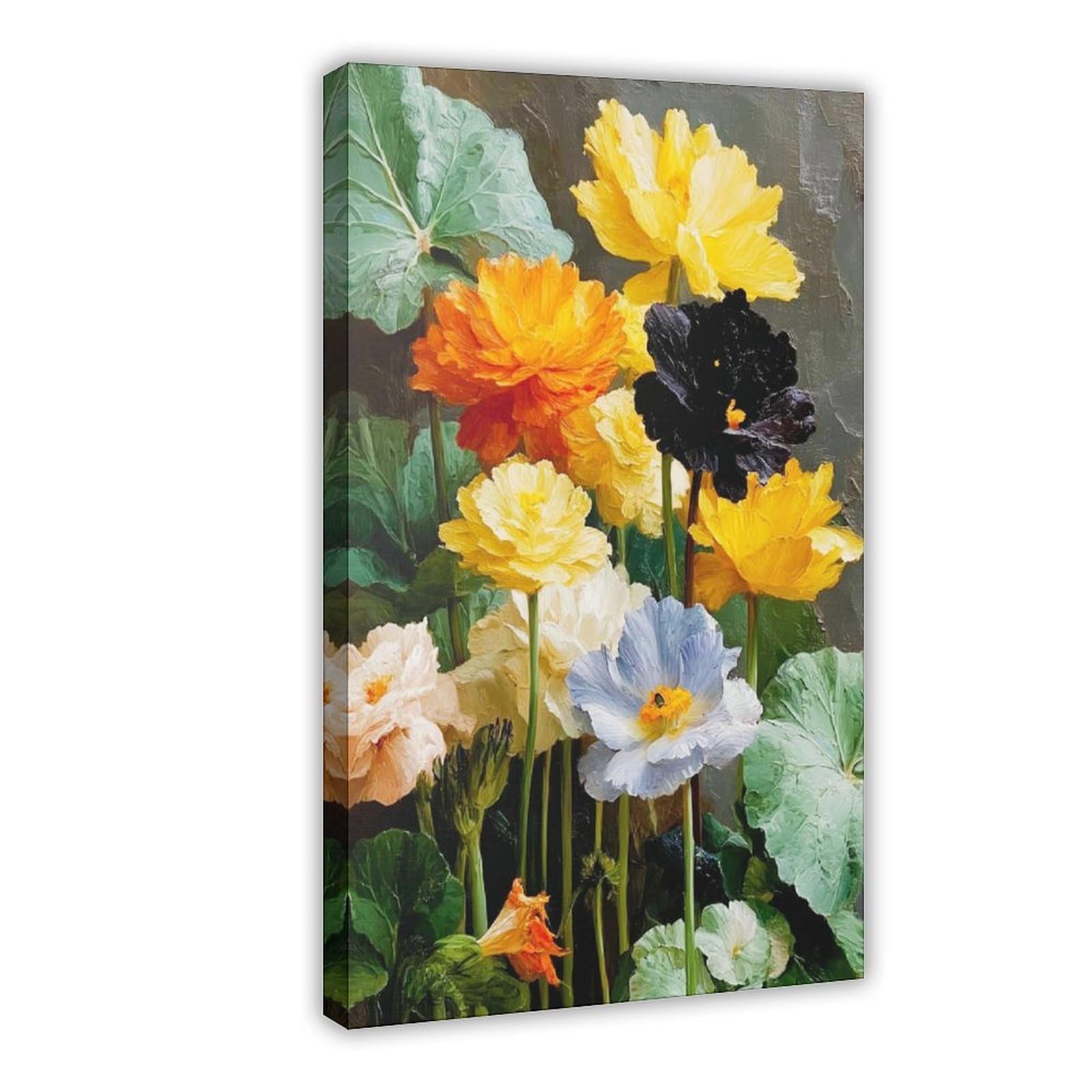 Bareronor Frame Colorful Modern Floral Garden Canvas Poster Bedroom Decor Landscape Office Room Decor Gift 20" L X 30" W