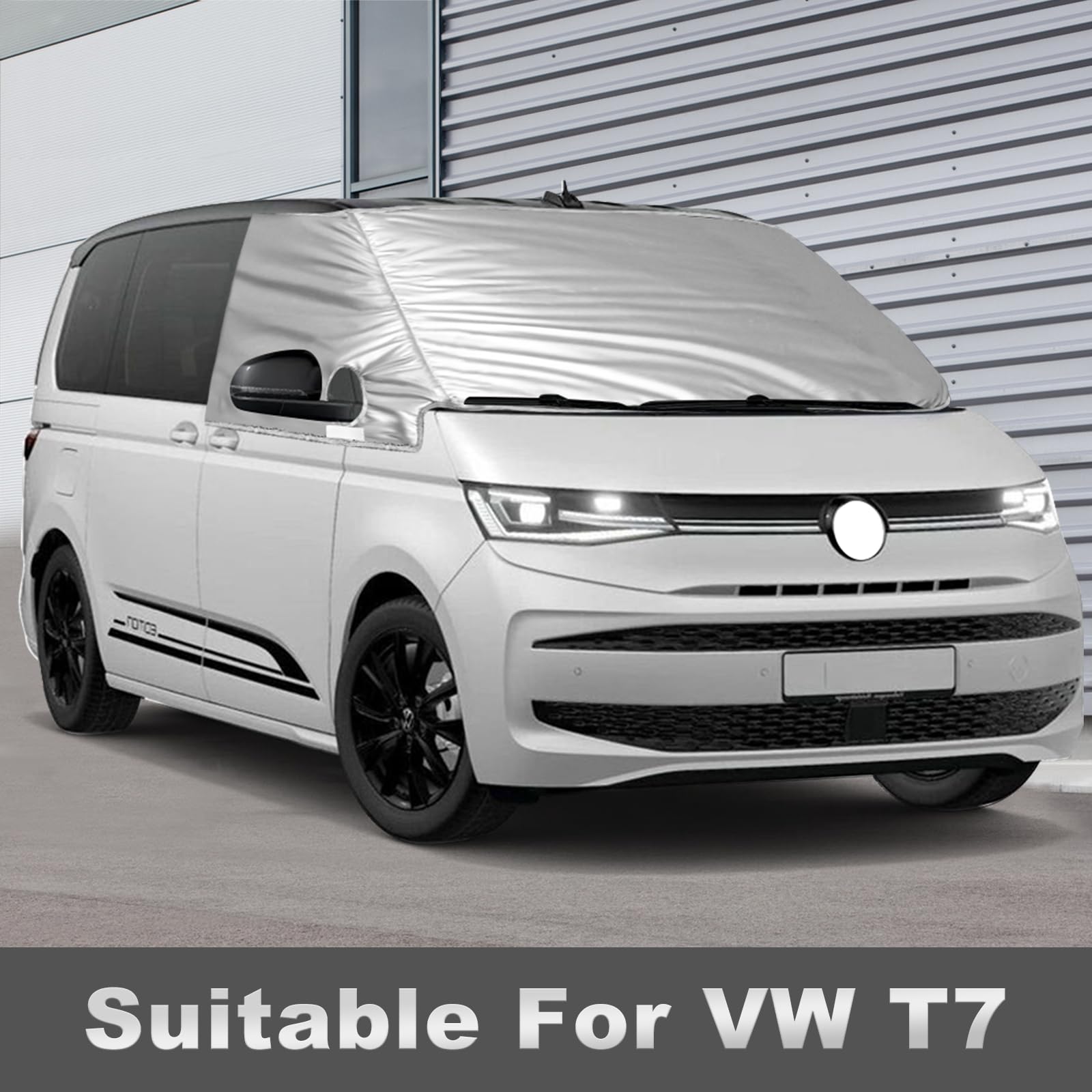 Auto Windschutzscheiben Abdeckung Ersatz für 2021-2026 VW T7, 5 Schichten | Auto Sonnenschutz Frontscheibe, 100% Verdunkelnd, Blockiert UV Strahlen, Wetterfeste Frontscheibe Wrap Cover