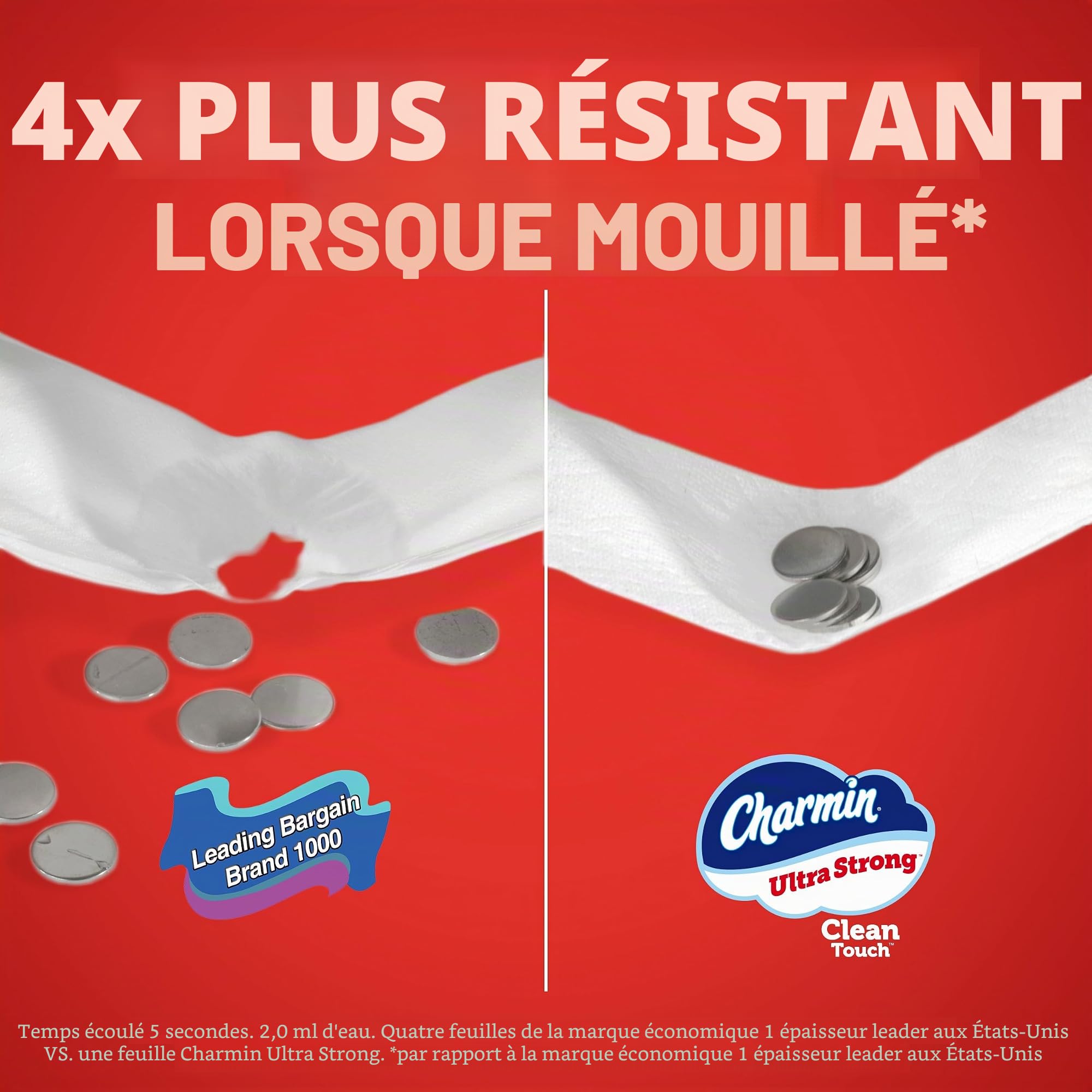 Charmin Lot de 30 rouleaux de papier toilette ultra résistant au toucher propre = 150 rouleaux ordinaires (l'emballage peut varier)