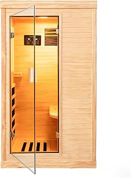 Sauna 1 Person Far Infrared Sauna Low EMF Personal Indoor Dry Sauna Room for Home Gym Spa Single Person Saunas 1200W 120V 35.2" 27.6" 61.6 "