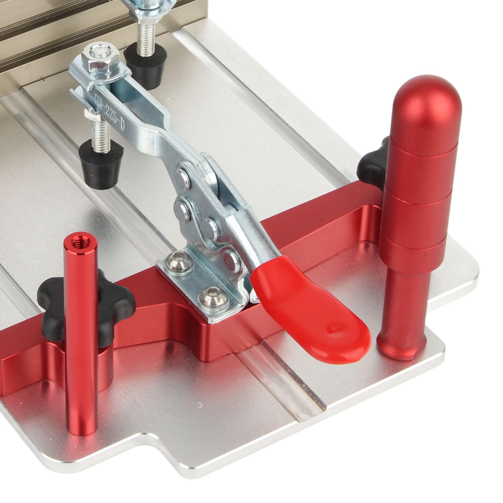 Sanie do Mocowania Stołu Routera Prowadnica Szynowa ze Stopu Aluminium Regulowana od 0 do 48 Mm Szerokość Mocowania 144,5 Mm z przezroczystą akrylową osłoną przeciwpyłową Cięcia Drewna