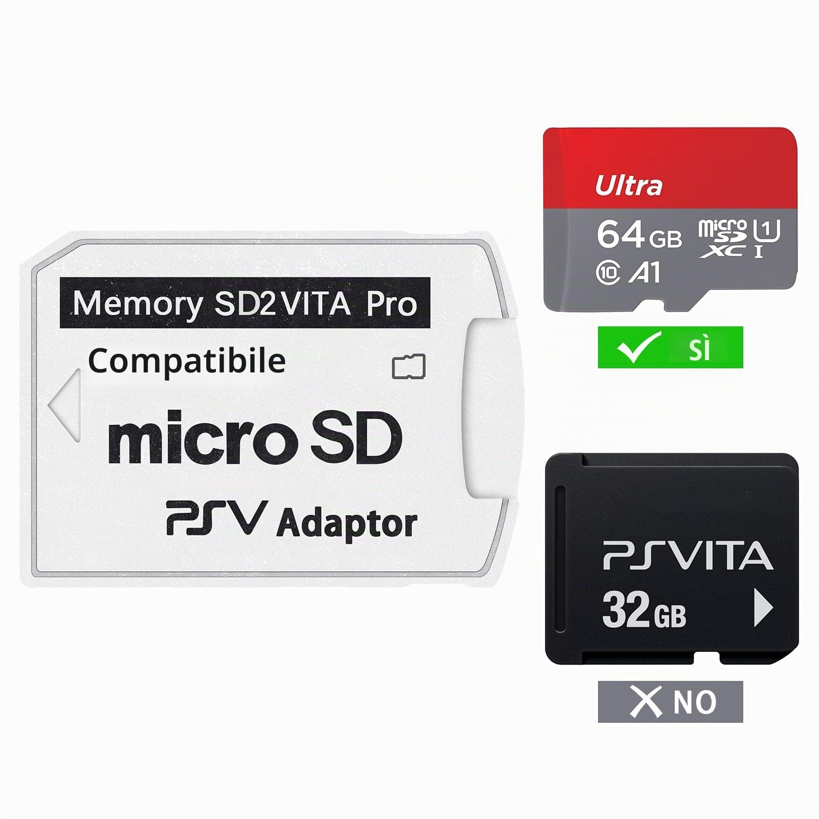 SD2Vita 5.0 PSV Micro SD Memory Card Adapter, Micro SD Adapter Compatibile con PSV 1000/2000 3.60 HENkaku Enso System