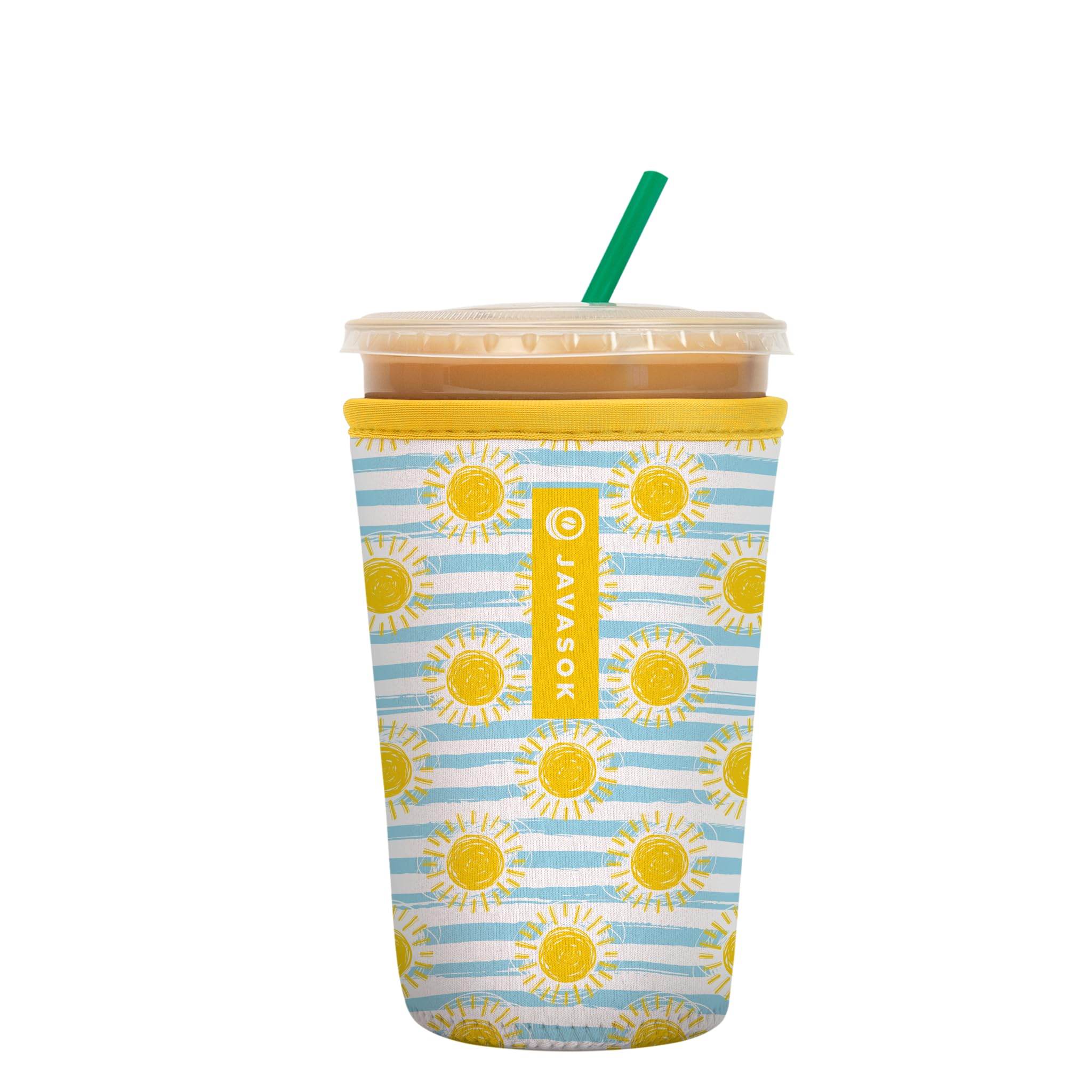 Sok It JavaSok Iced Coffee &amp; Cold Soda Insulated Neoprene Cup Sleeve (Good Day Sunshine, Medium: 22-28oz)