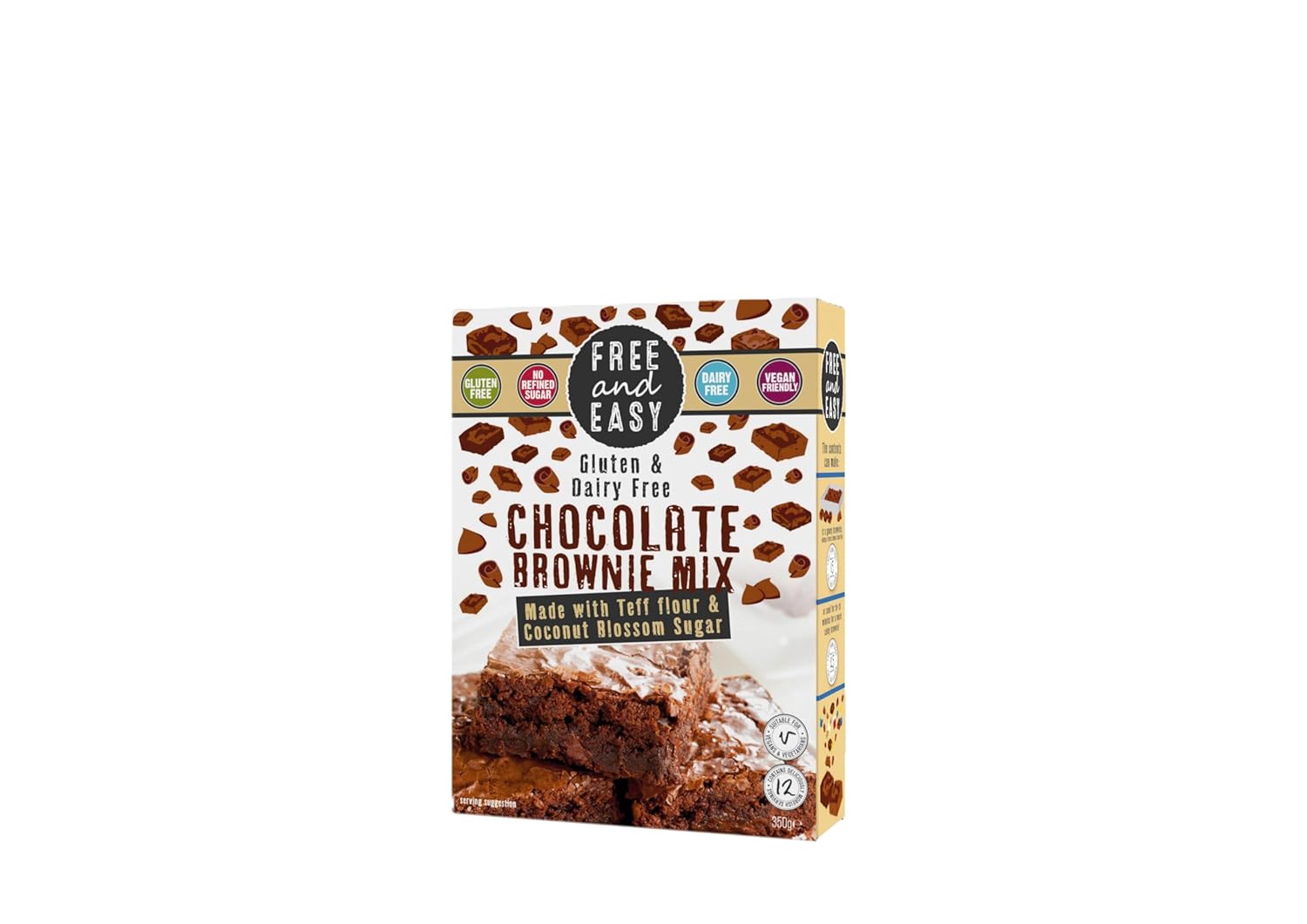 Free and Easy Chocolate Brownie Mix, 350g - Gooey & Delicious, Organic, Vegan & Gluten-Free