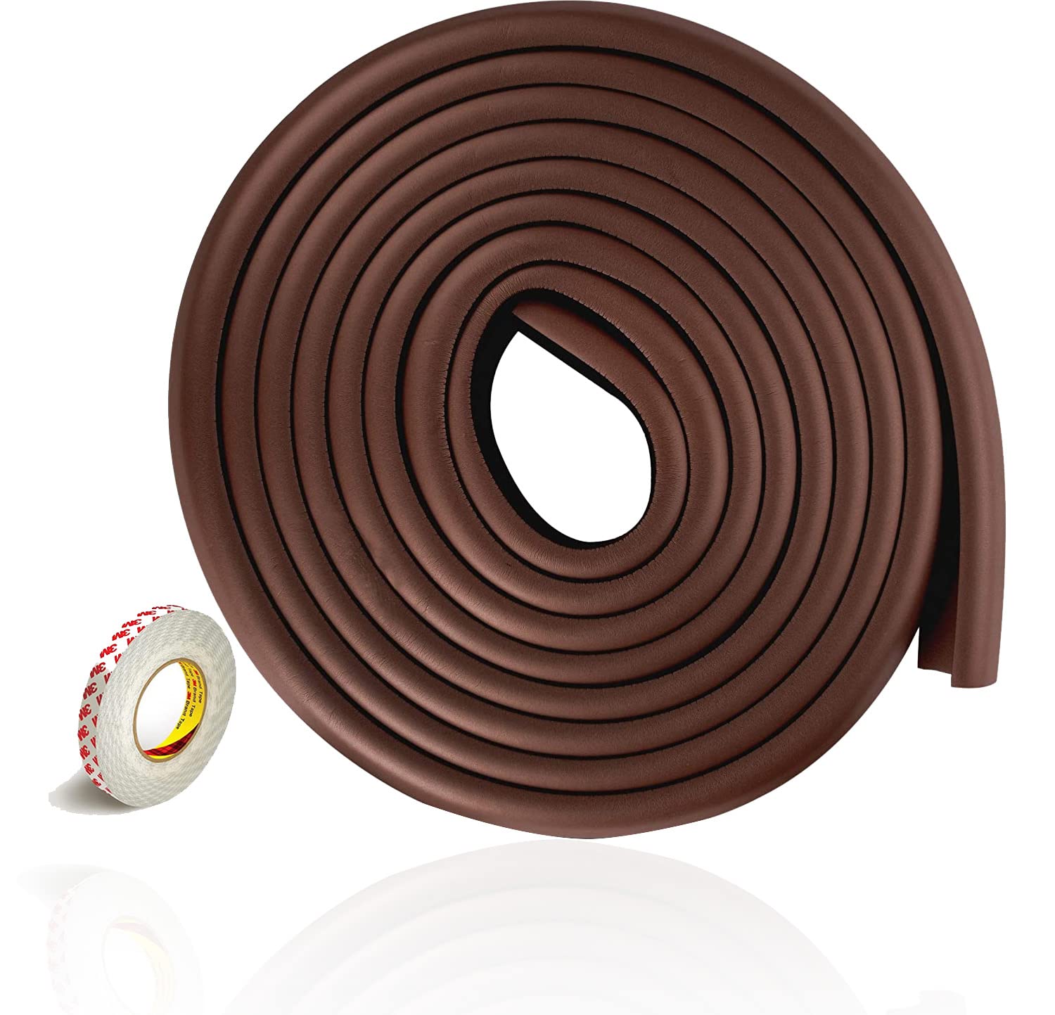 Swift Baby Safety Corner Guard | Child Safety Furniture Bumper | Table Edge Corner Protector | Baby Proofing Foam with 3M Pre-Tape for Furniture Edges & Corners | 6M (Brown)