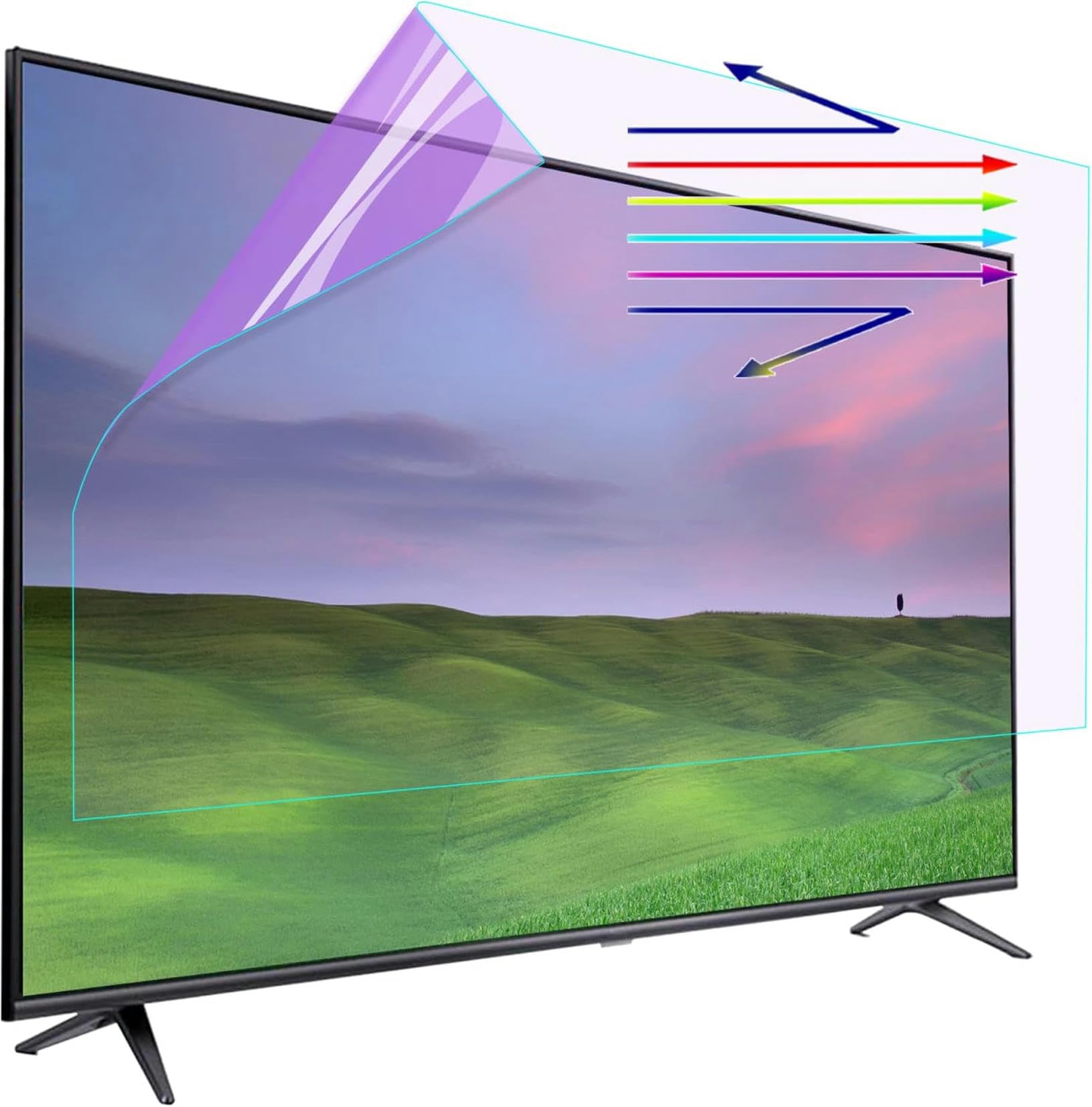 Filtre écran TV 50 pouces anti-lumière bleue et anti-reflet pour protéger la vue de vos enfants