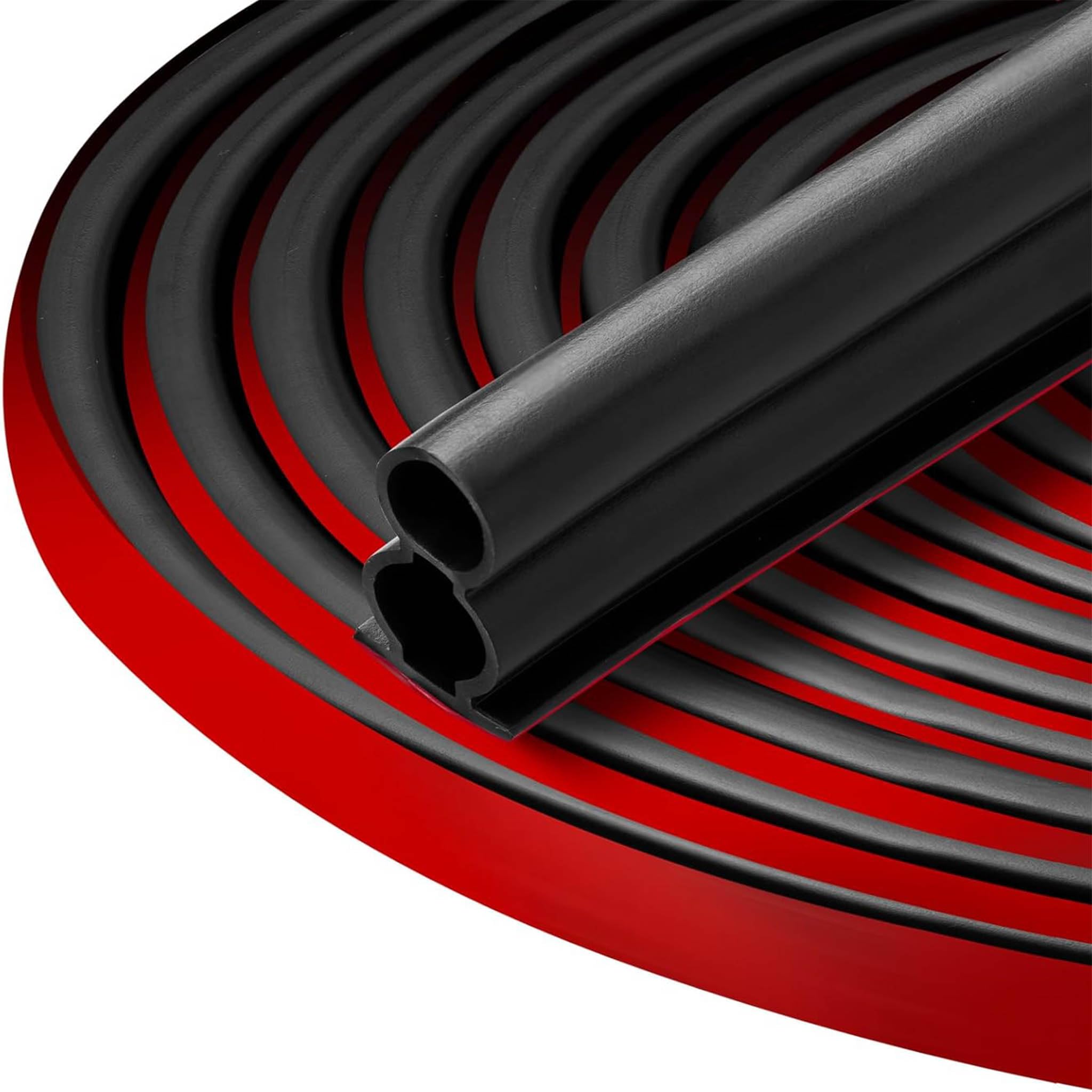 Weather Stripping Door Seal Strip, 5m(L) x 10mm(W) x 15mm(D), Window Door Sealing Strip, Soundproofing Rubber Seal Strip, Self-Adhesive Rubber Draft Excluder, Suitable for 11.5-14.5 mm Gap, Black