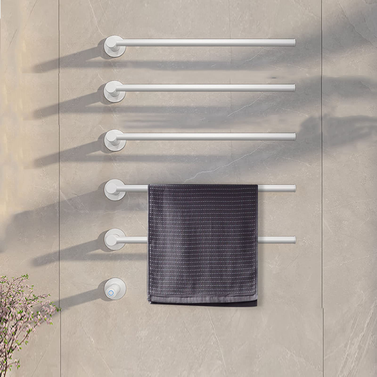 Badheizkörper,Elektrisch Badezimmer Handtuchwärmer,Handtuchheizkörper Elektrisch,Bad Heizkörper Handtuchhalter Heizkörper Handtuchheizkörper Bad Handtuchhalter Edelstahl, Weiß,5 Bars