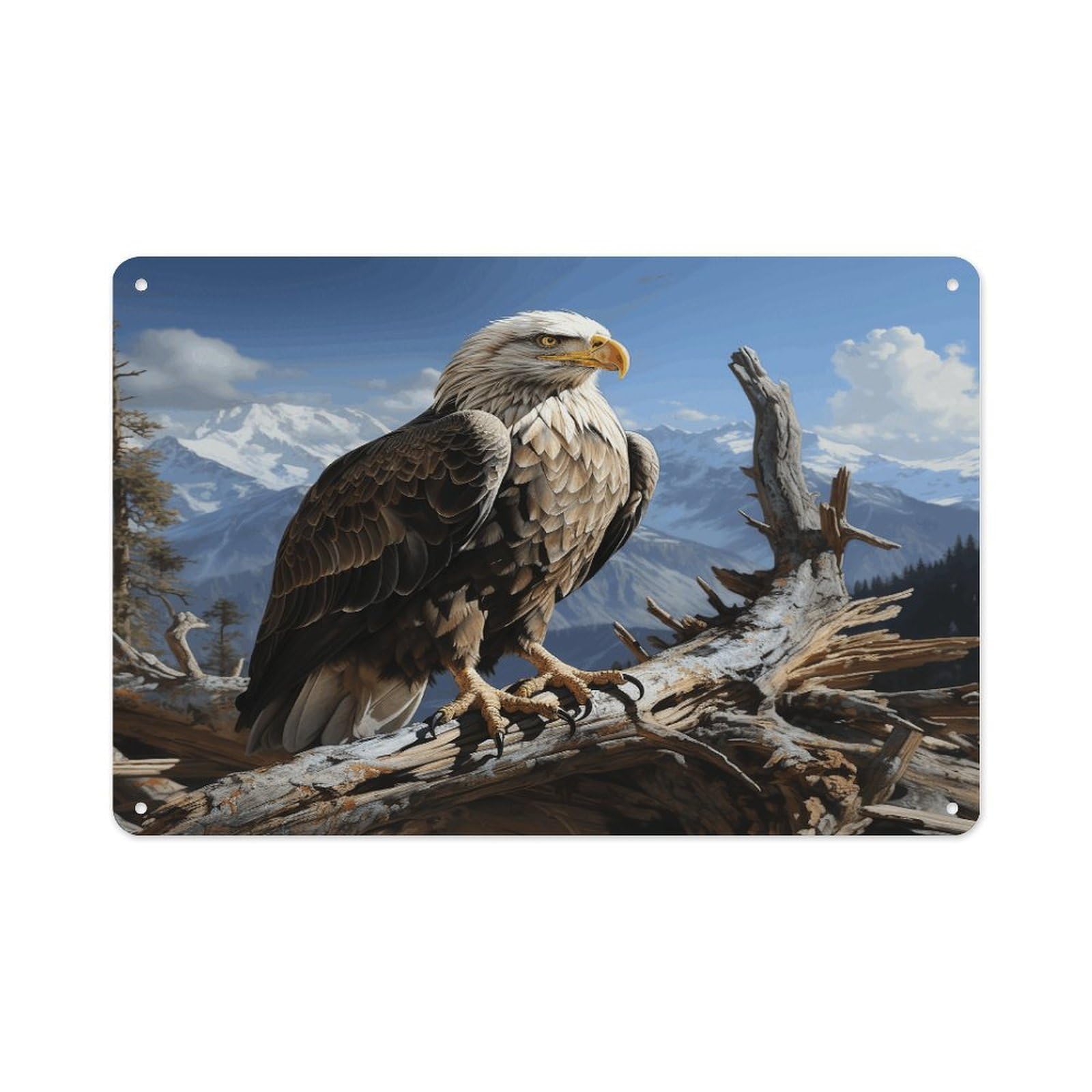 VstaDank Metal Aluminum A Lone Eagle Sign Wall Decor Vintage Metal Sign Plaque Boho Wall Hanging Decor Sublimation Picture Panel Personalized Plaque Poster 8x12in