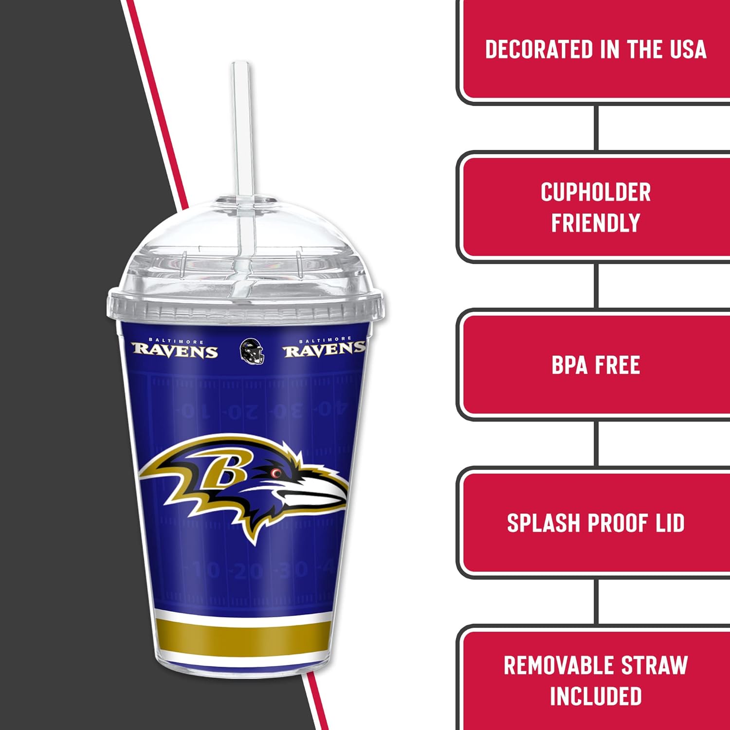 NFL Football 12oz Team Color Laser Engraved Youth Plastic Tumbler for NFL Fans - Image 6