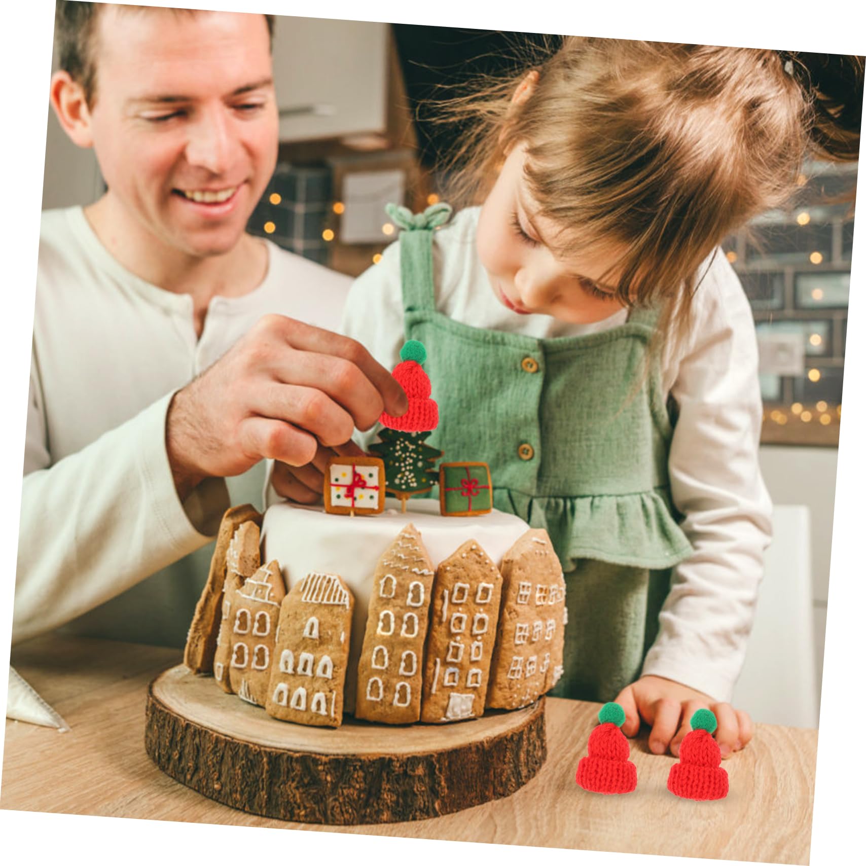 UPKOCH 20piezas Mini Gorro de Papá Noel Navideño Gorro de Punto Miniatura Accesorios para Manualidades Decoración de Botellas de Vino para Regalos de Agradecimiento de Shower