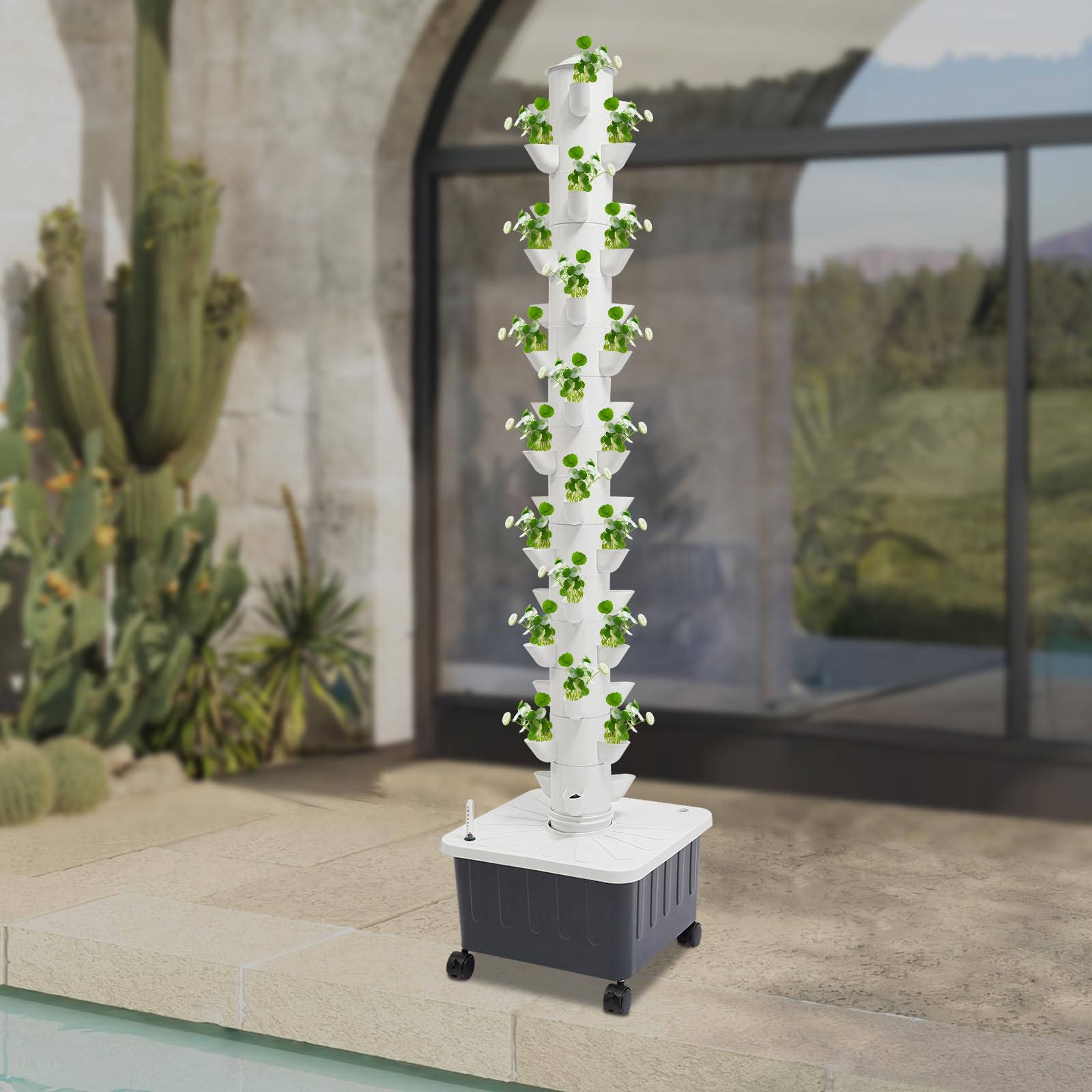 Torre hidropónica de 45 plazas, sistema de cultivo hidropónico, kit de cultivo aeropónico, sistema de cultivo hidropónico de jardín, kit de cultivo aeropónico con bomba de agua y depósito de agua de