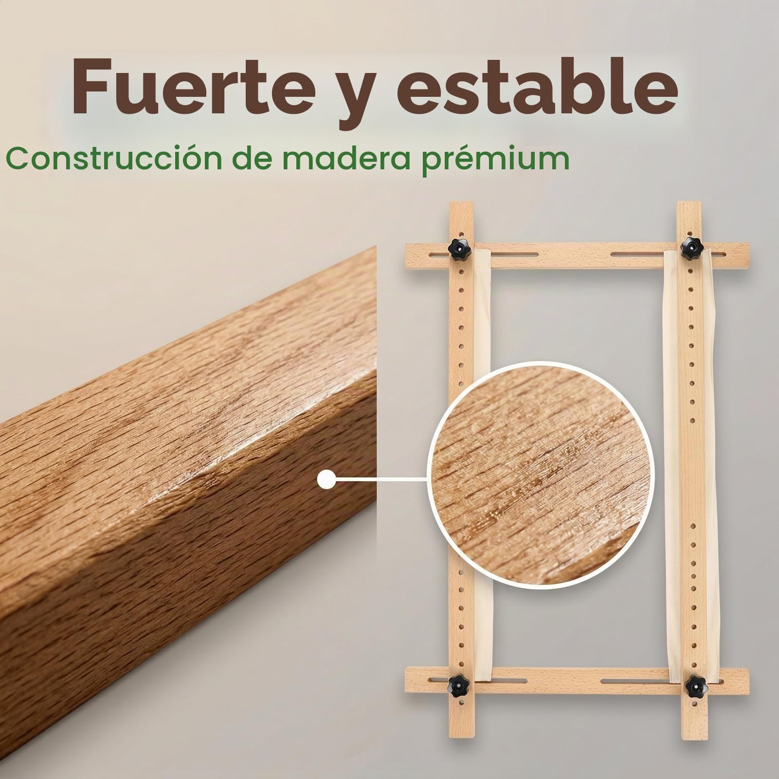 Bastidor de Madera para Bordar 60x100cm, Kit de Bastidor de Bordado de Punto de Cruz Cuadrado Soporte de Bordado Ajustable Accesorio de Costura DIY Para Bordar Coser Punto de Cruz