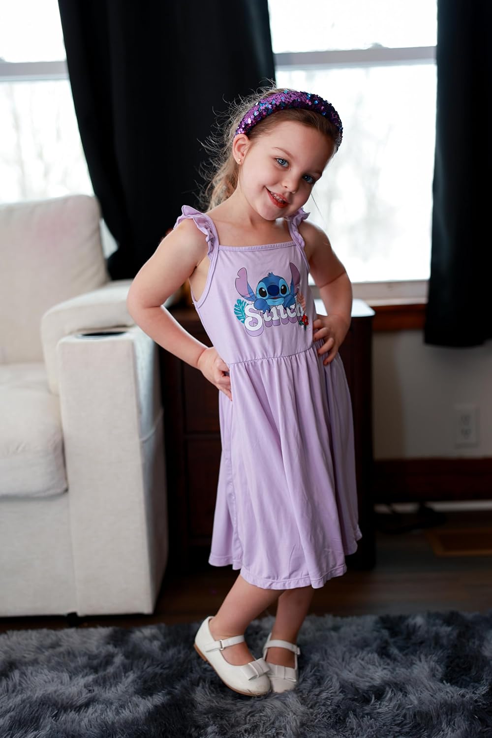 Disney Frozen Princess Stitch Minnie Girl Dresses 2 Pack Ruffle Short Sleeve Soft Bamboo Viscose Summer Outfit Baby-Toddler