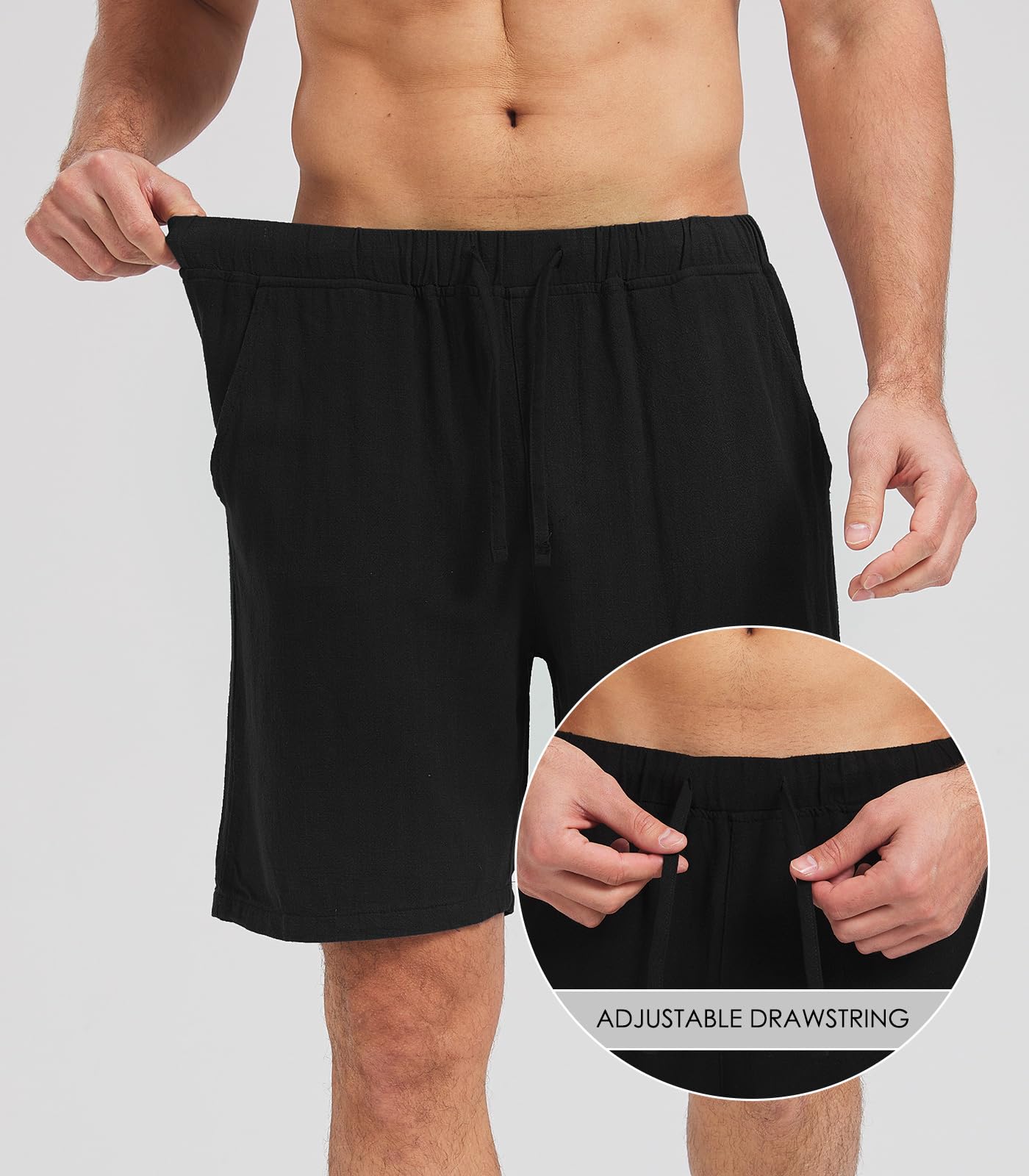 Zetieny Uomo Sportivi Pantaloncini Lino Pantaloncini Estivi Leggero Fitness Workout Shorts Pantaloni Casual da Uomo con Coulisse e Tasche