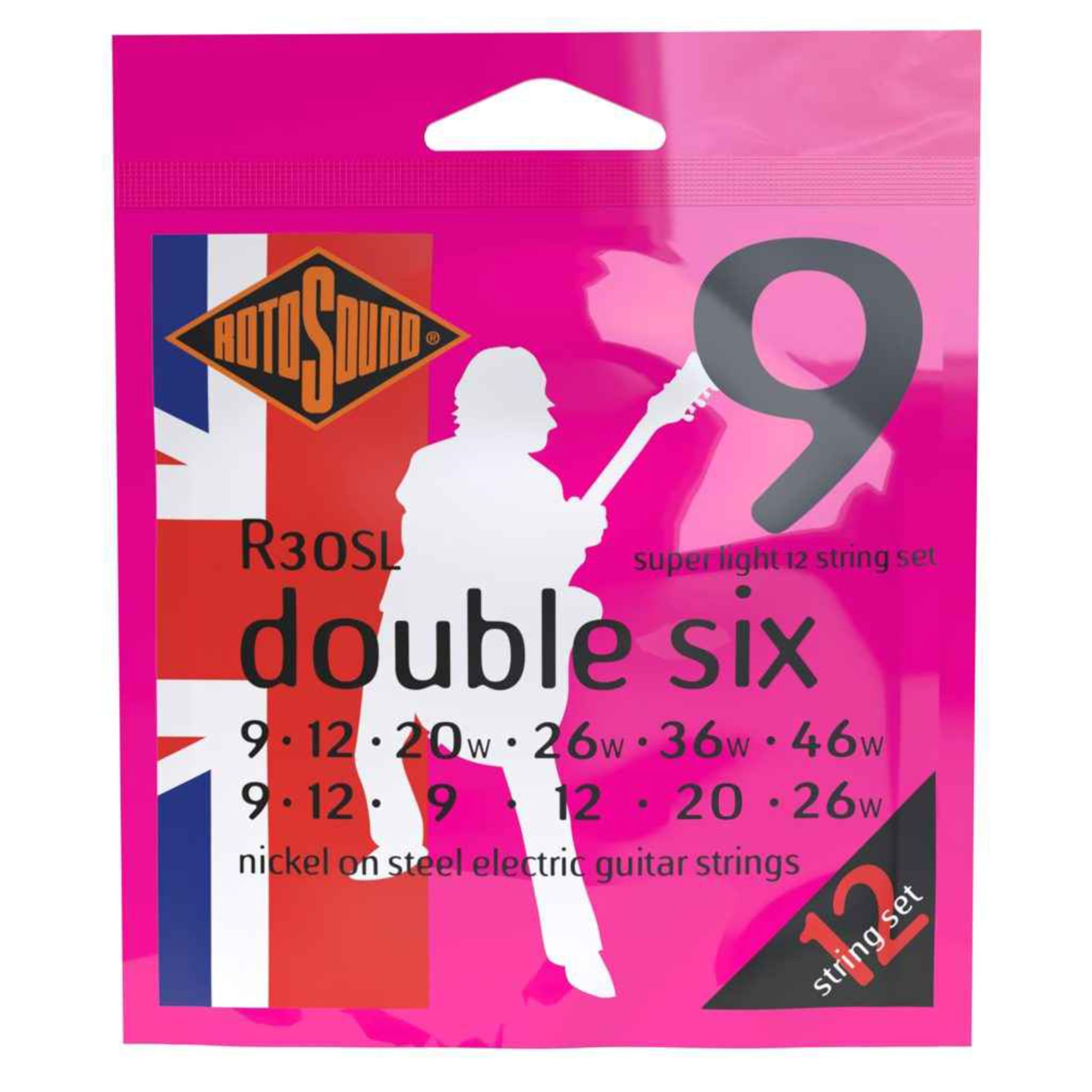 Rotosound Nickel Extra Light Gauge 12 String Electric Guitar Strings (9-9, 12-12, 20-9, 26-12, 36-20, 46-26)