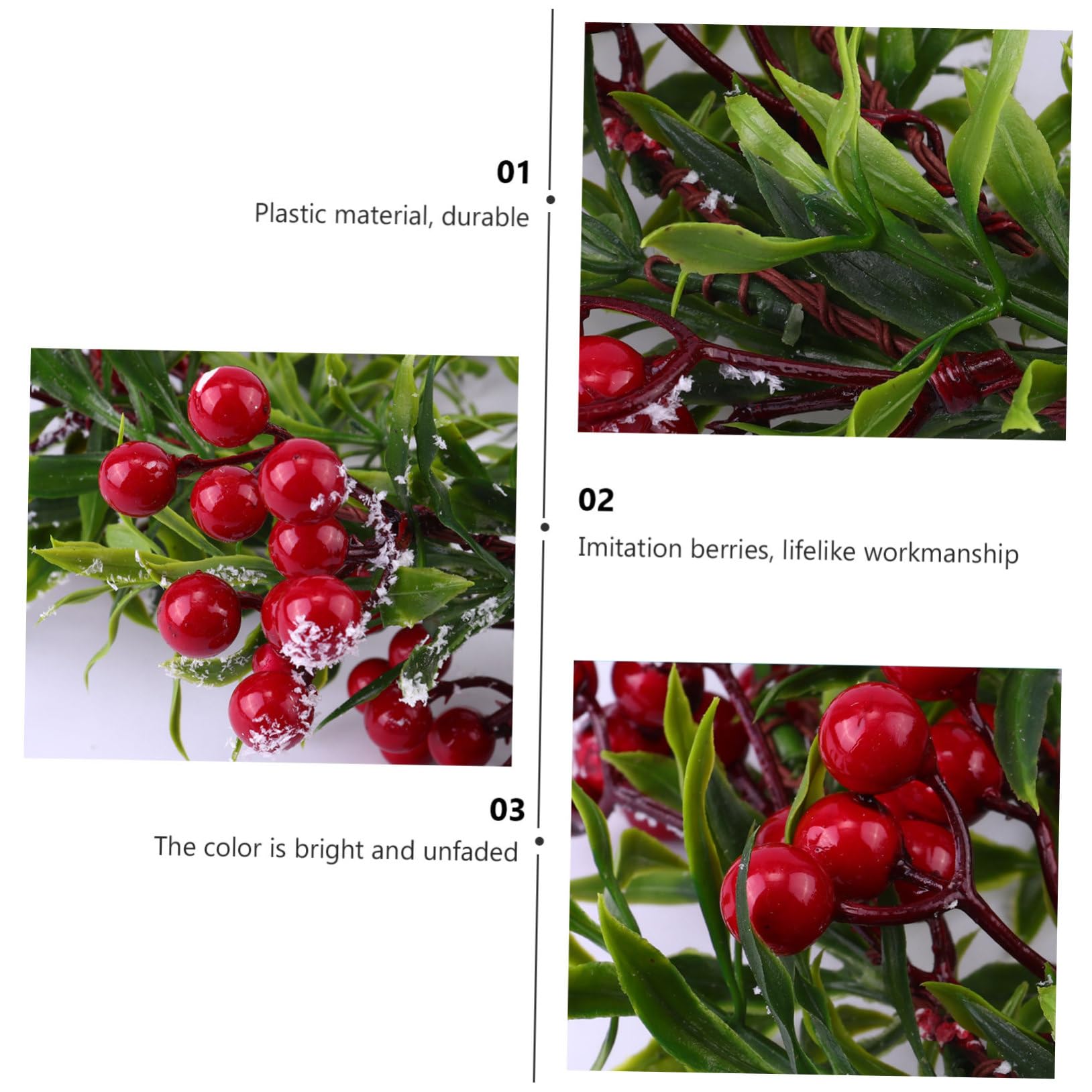 TOPBATHY 3 Piezas bastón de Navidad decoración de botín de Mimbre de Navidad Guirnalda de otoño Decoraciones navideñas Artificial Plants Mimbre Decorativo ratán de Falsas PVC