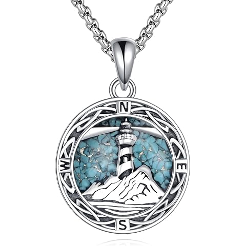 ONEFINITY Lighthouse Necklace for Women Sterling Silver Lighthouse Pendant Necklace Birthday Jewelry Gift for Women