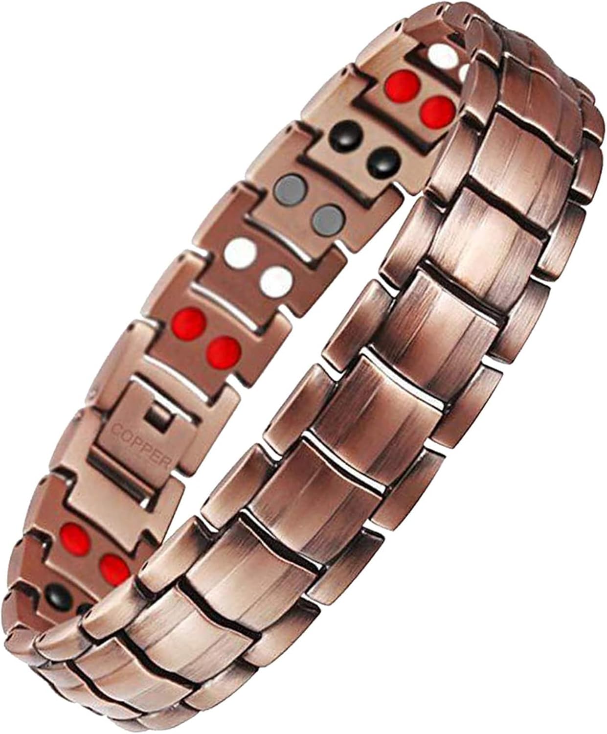 Feraco Copper Bracelet for Men 4 Kinds Magnetic Bracelets Elegant 99.99% Solid Copper Jewelry with Magnets