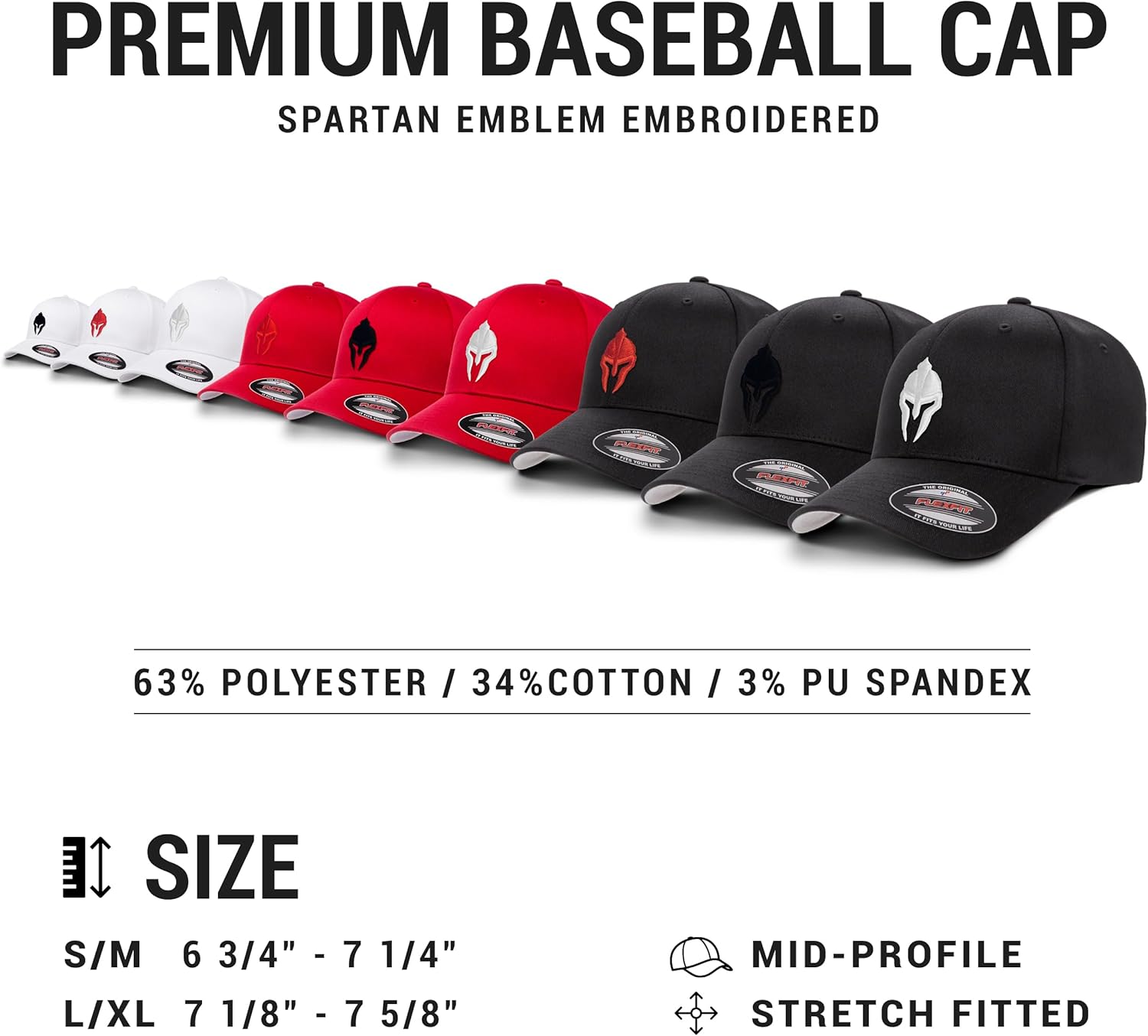 Dion Wear Men's Baseball Cap Spartan Warrior, Mid Profile - Image 4