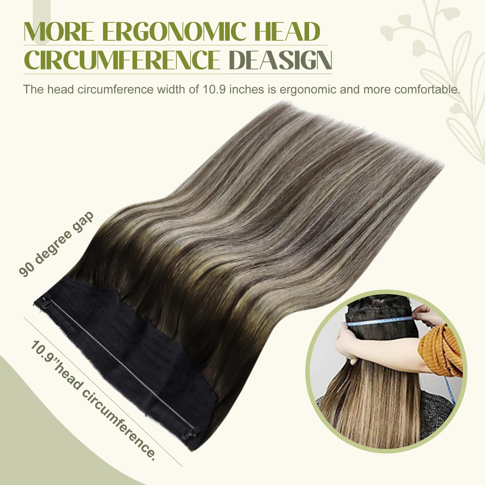Fshine Extension Filo Capelli Veri 45CM 80g Capelli Extension Balayage Colore 1B Nero e Argento con 1B Neri Capelli Veri Brasiliani Lisci Extension Invisible Filo Capelli Extension Wire Human Hair