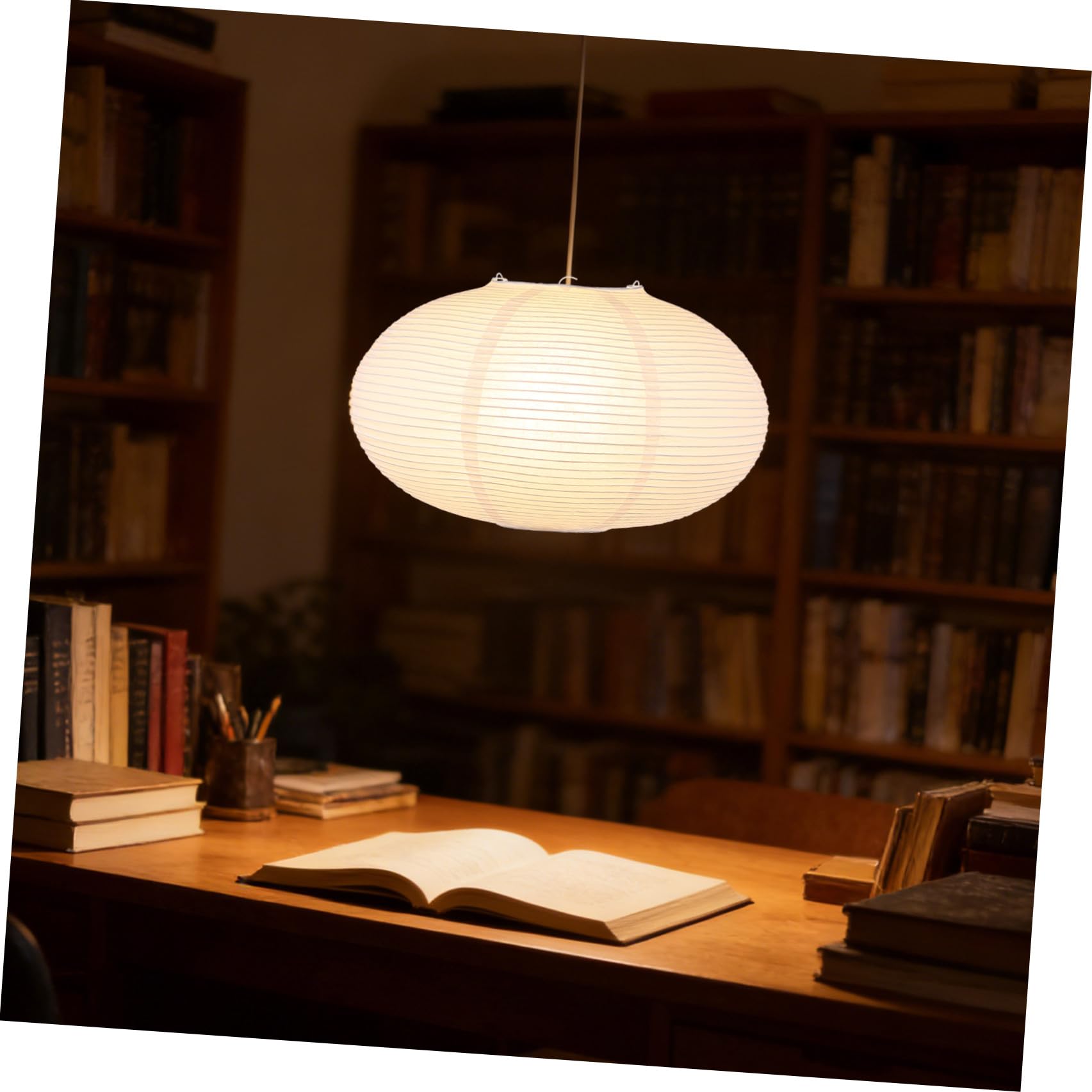 Paralume Lanterna di Carta Bianco per Lampadario Sospeso
