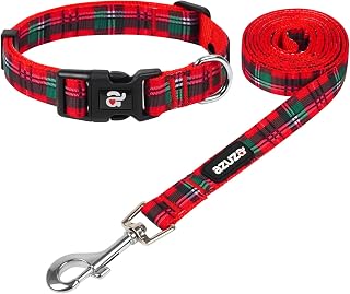 Azuza Christmas Dog Collar and Leash Set