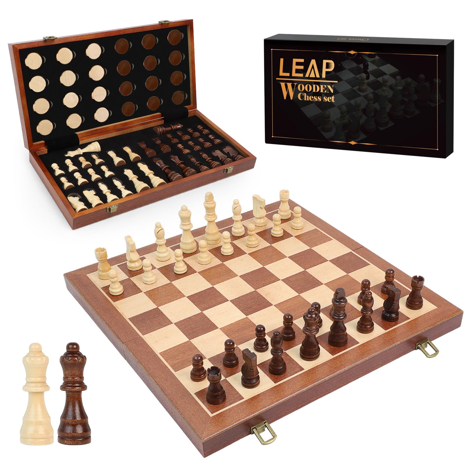 Amazon.com: LEAP Wooden Chess and Checker Sets - 15