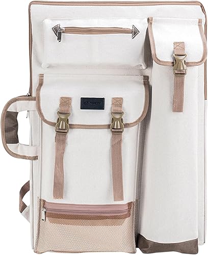 Miniatura 13 de TRANSON Estuche de Portafolio de Arte Mochila de Lona Bolsa Grande 26” x 19.5