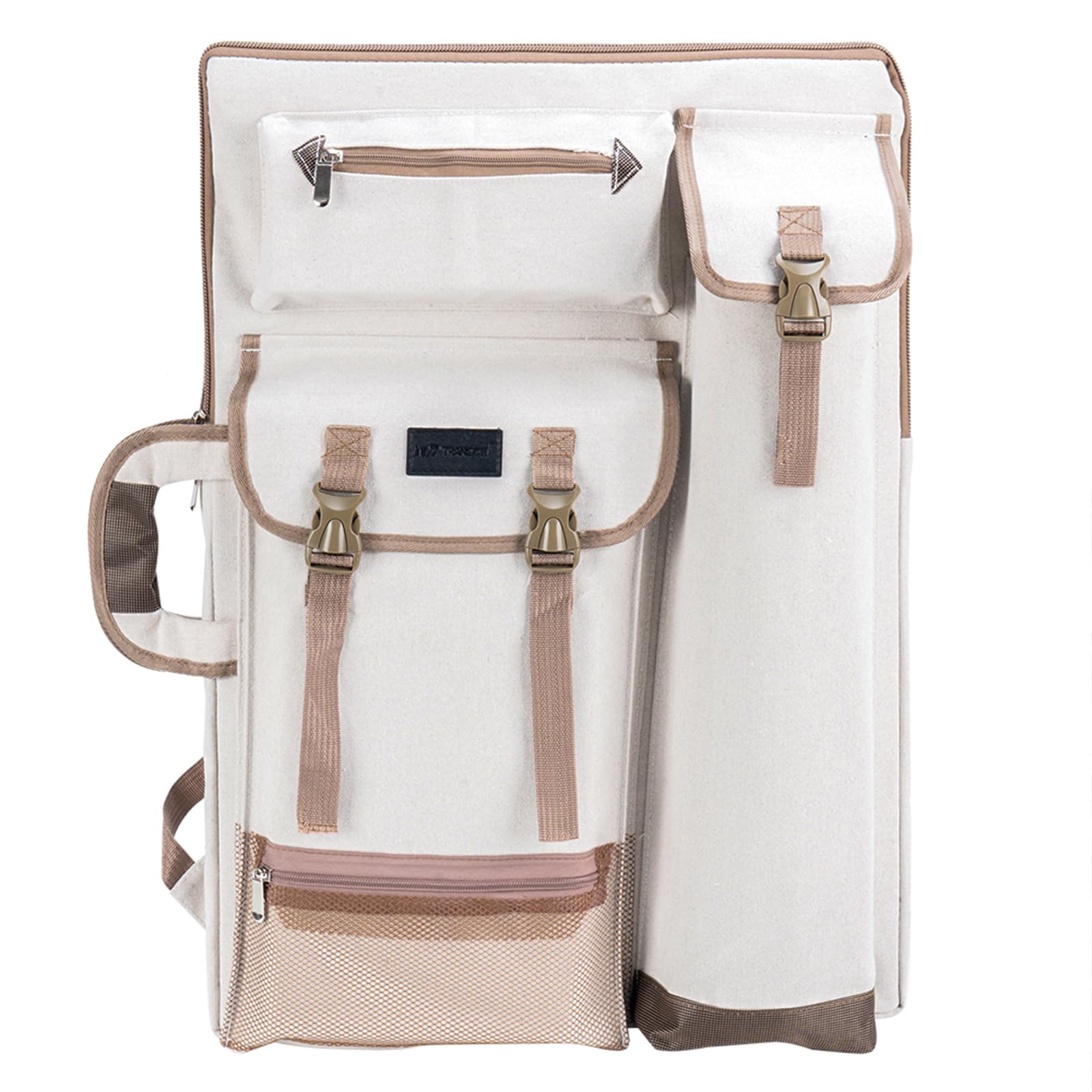 TRANSON Art Portfolio Case Artist Backpack Canvas Bag Large 26” x 19.5” White — image 1