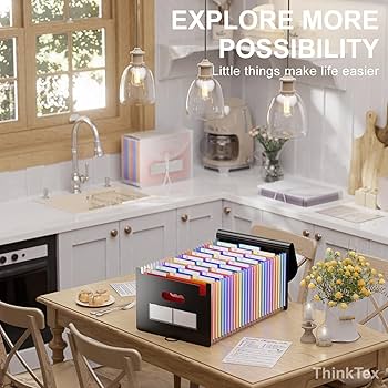 ThinkTex 26 Pockets Expanding File Folder, A-Z Colorful Tabs