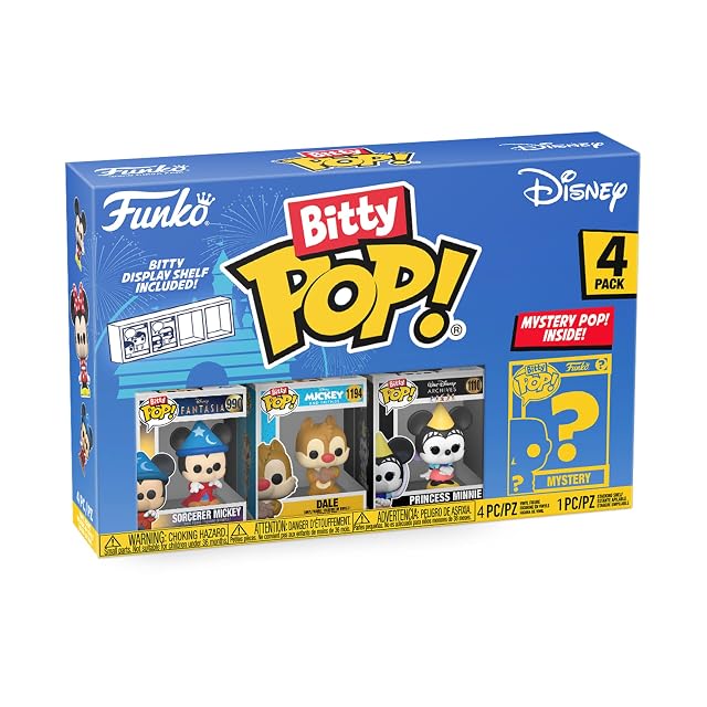 Funko Bitty Pop! 4 Pack: Disney - Sorcerer Mickey - Dale - Princess Minnie - Mystery Mini Figure