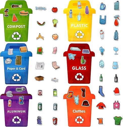Miniatura 1 de Crtiin Juego de 66 piezas de actividades para aprender a reciclar para niños, aula y Día de la Tierra, juego de actividades educativas para el Día