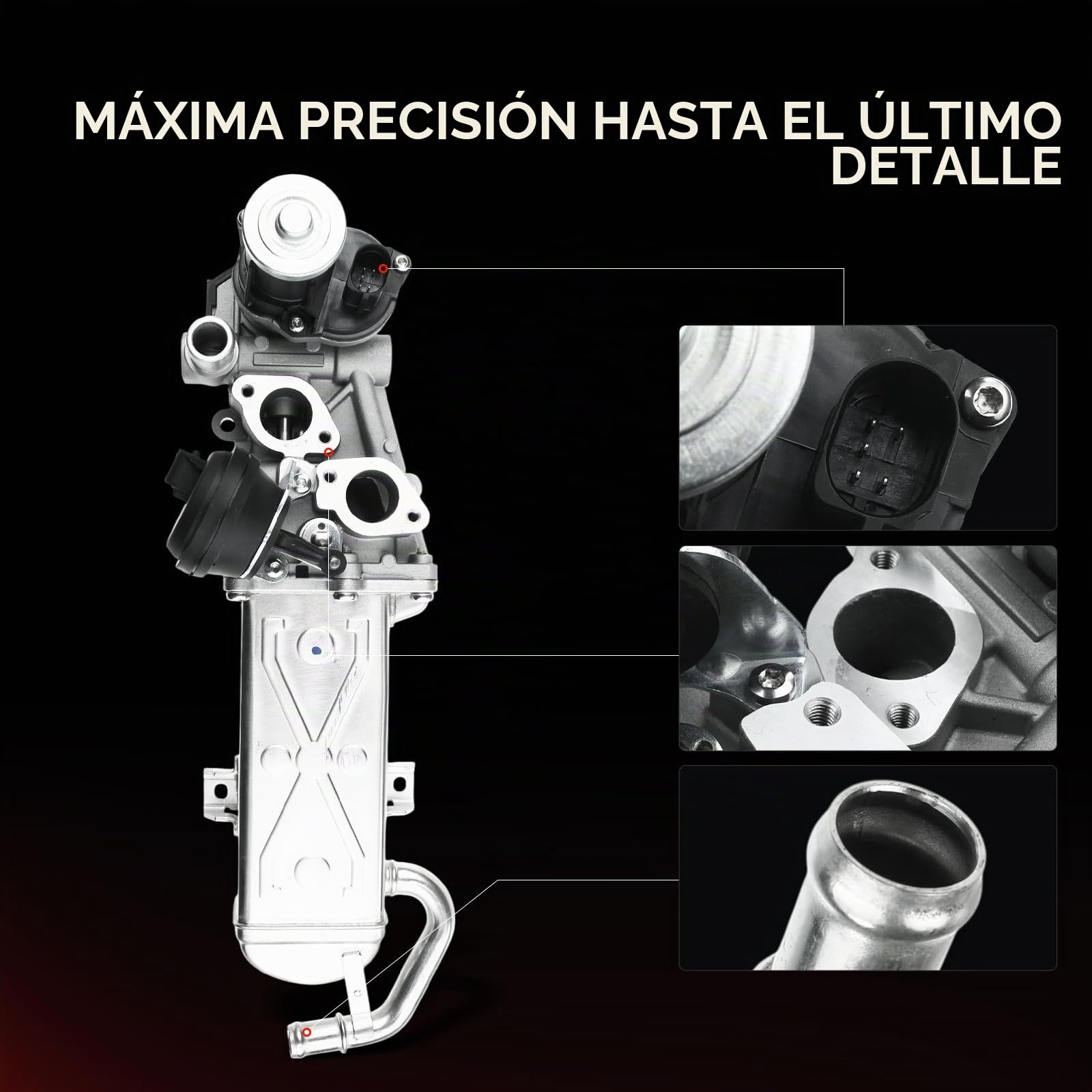 Frankberg Válvula EGR Recirculación de gases de escape para Beetle Cad.d.y CC EOS Golf J-e-t-t-a Passa.t S-c-i-r-o-c-c-o S-h-a-r-a-n Diesel 2008-2021 03L131512AP