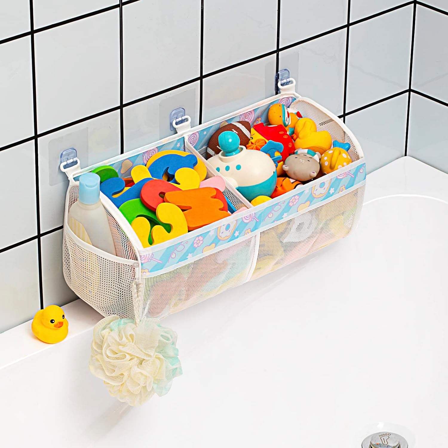 Austion Mesh Bath Toy Storage for Tub Sorting Baby Toys