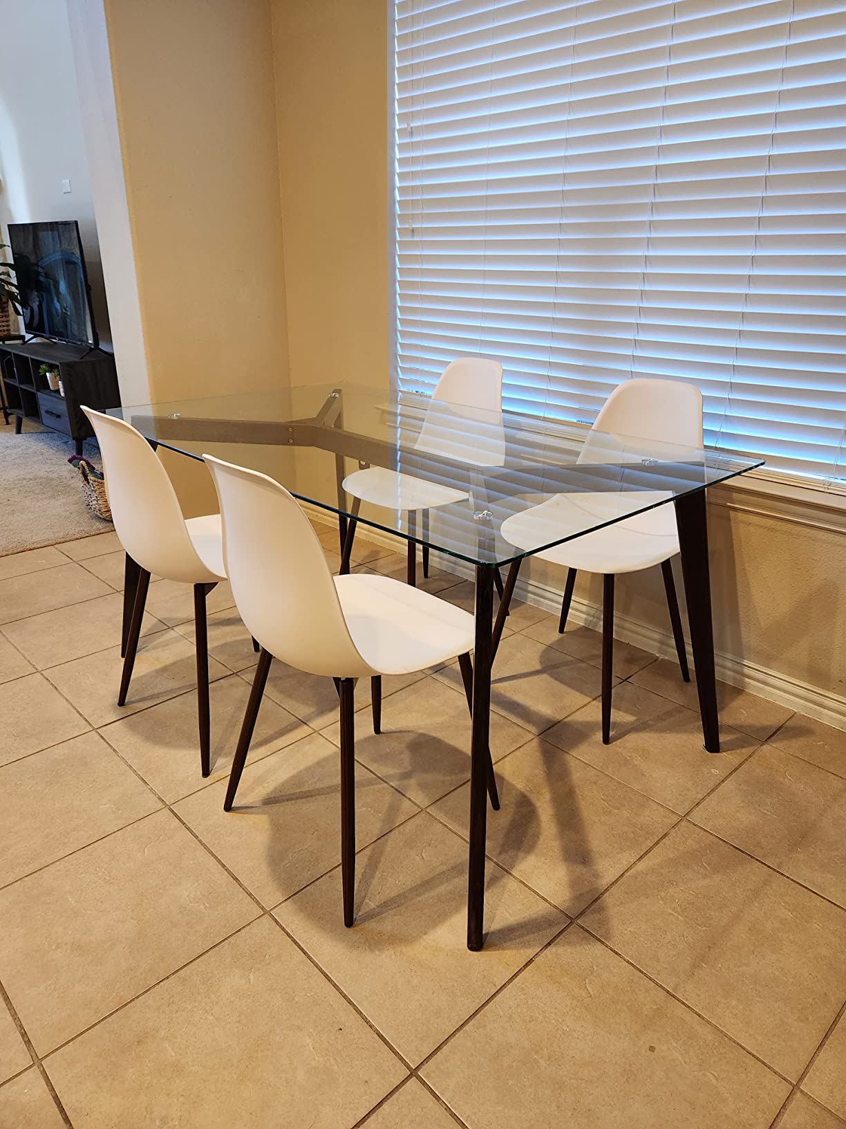 33/mo Finance EdgeMod Landon Sculpted Dining Chair in White (Set of