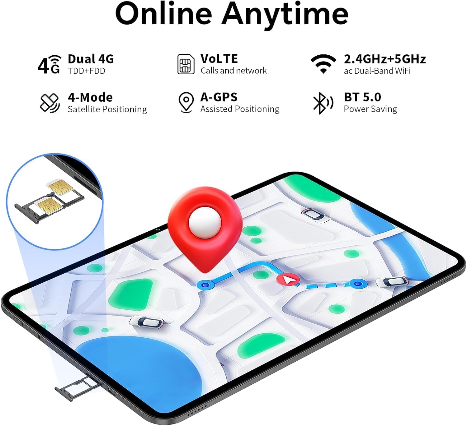 TECLAST T65 Tablet 13.4 Pollici 120Hz Display Tablet Android 16, Doppio SIM 4G LTE+5G WiFi, 2.2GHz Octa-Core, 20GB RAM+128GB ROM(TF 4TB) Widevine L1/13MP/BT5/GPS