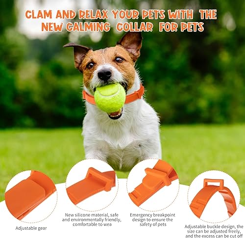 Miniatura 3 de Paquete de 8 collares calmantes para perros collar de feromonas para perros que reduce la ansiedad 180 días collares calmantes ajustables para