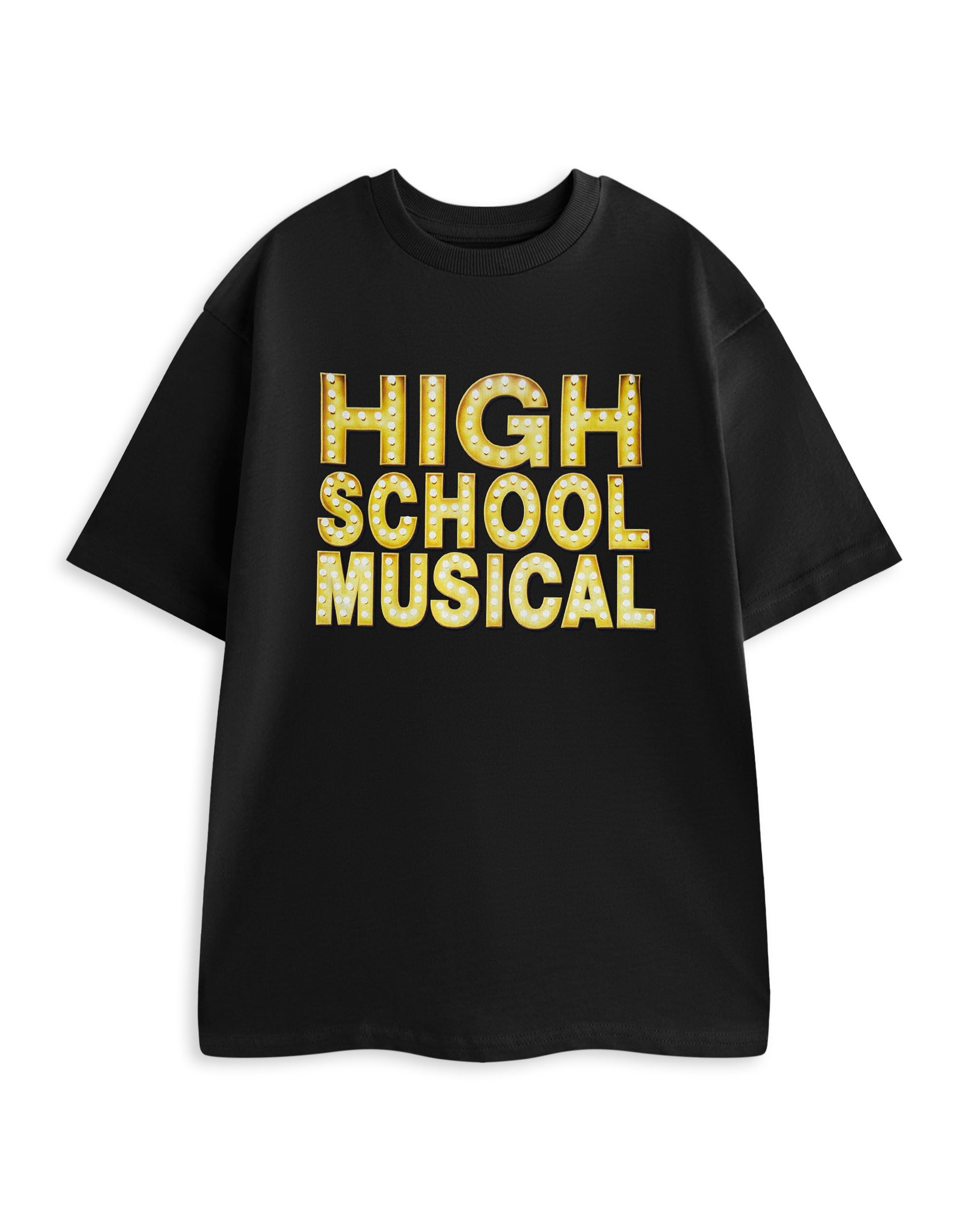 Disney High School Musical Unisex Adults Black T-Shirt | Short Sleeve Graphic Tee with Logo | Classic Crew Neck Top for Everyday Wear | Movie Merchandise Merch