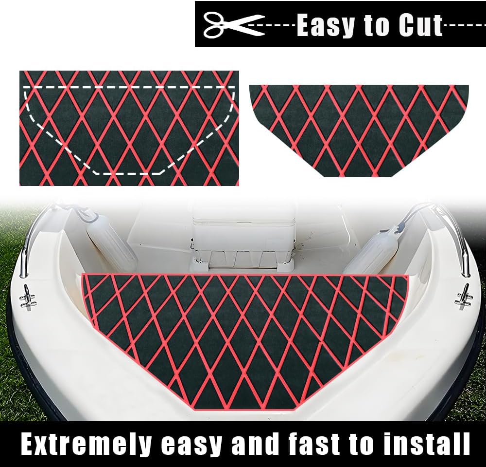 102.3" X45.2” Diamond Pattern Boat Flooring Self-Adhesive Eva Foam Decking Marine Non-Slip for Motorboat Fishing Boat Yach