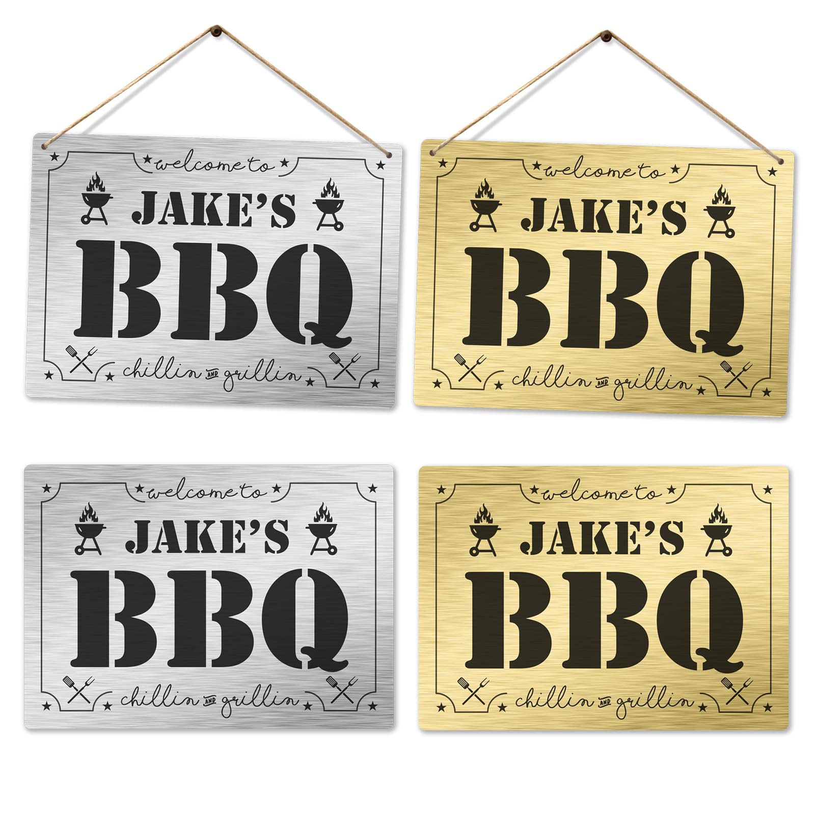 Personalised BBQ Garden Sign | Custom Printed Metal Plaque/Sign