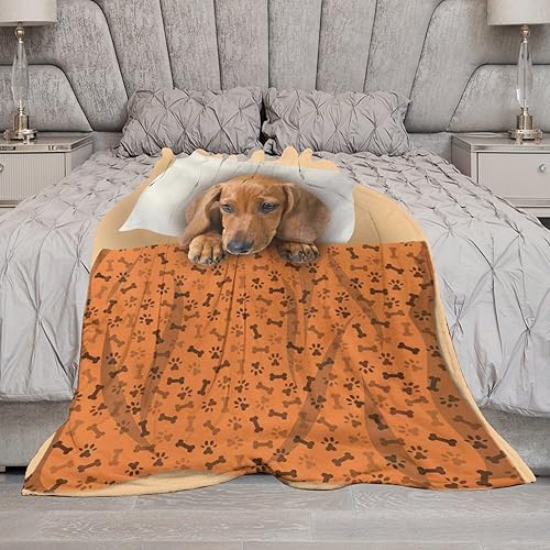 Miniatura 7 de Manta de perro Dachshund para niñas y niños, regalos de perro salchicha, manta para sofá cama, manta de franela suave y cálida para niños y adultos,