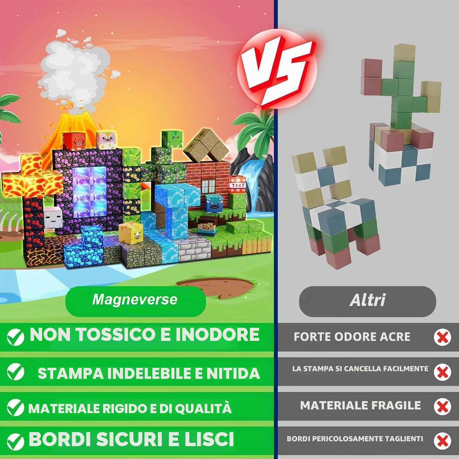 Magneverse Costruzioni Magnetiche 150 Pcs Costruzioni Magnetiche per Bambini - Foresta e Dinosauri - Giocattoli Magnetici Montessori per Bambini dai 3 ai 9 Anni Regali di Pasqua per Ragazzi e Ragazze