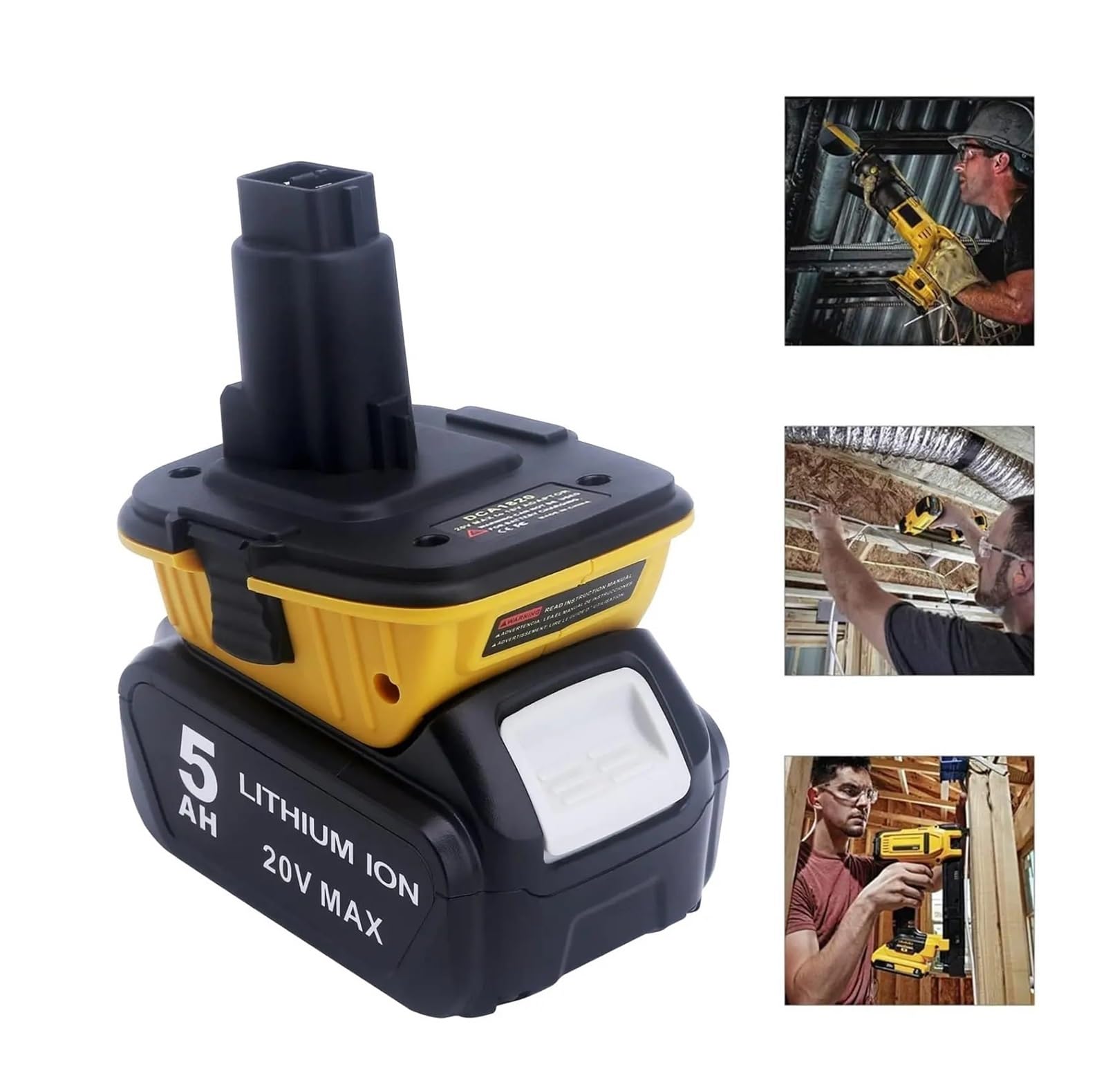Adaptador de batería de 20V DCA1820 Compatible con Herramientas Dewalt de 18V, conversión de Litio for DC9096 DE9098 DE9096 con USB