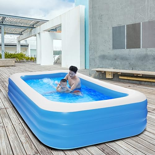Miniatura 3 de HIYEEONE Piscina inflable piscina infantil de 102 x 67 x 20 pulgadas piscina inflable familiar para niños adultos bebés niños pequeños piscina para