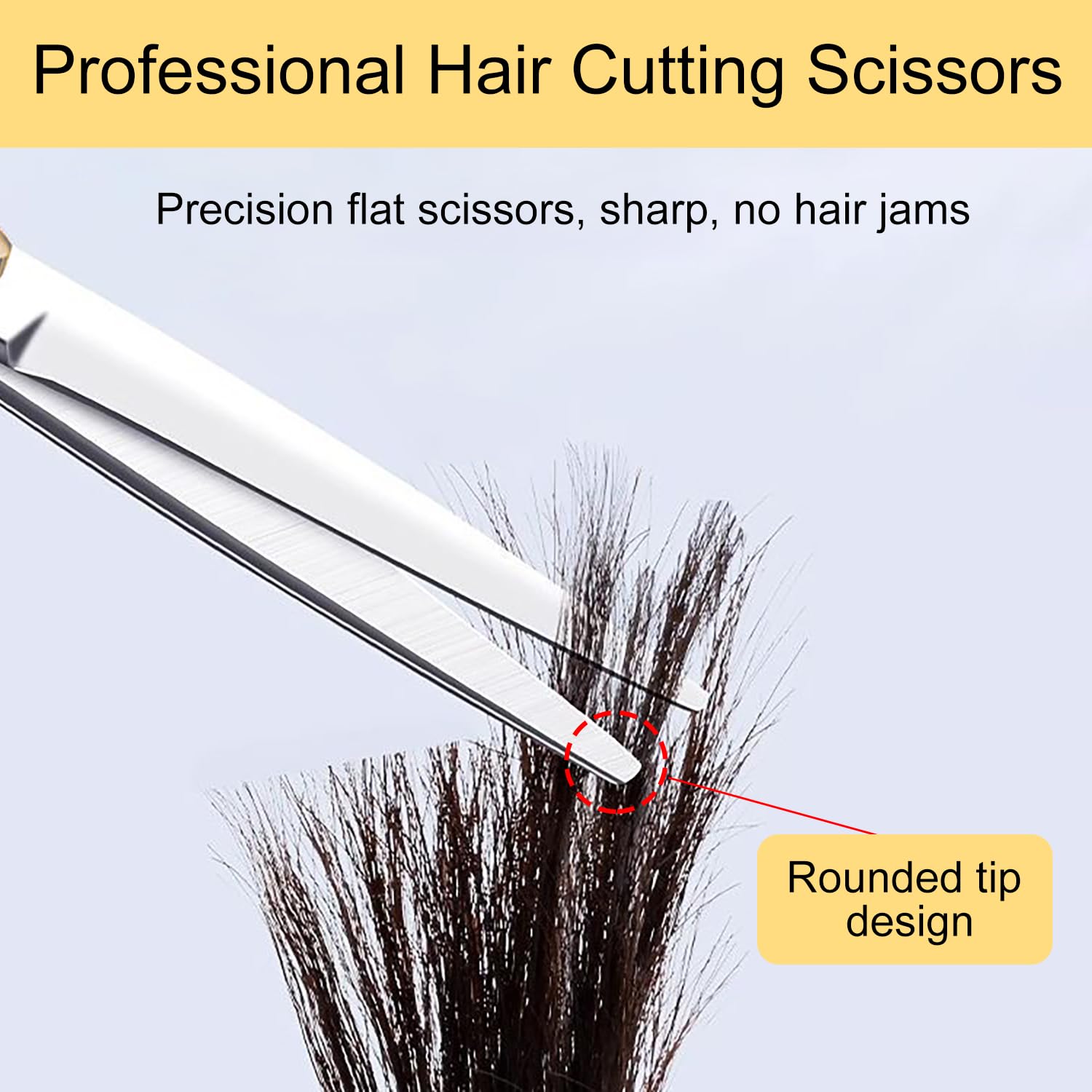 Forbici Parrucchiere Professionali, Premium Forbice Capelli Con Pettine E Caso, Parrucchieri Barbieri Donna, Uomo, Bambino (15.5cm)