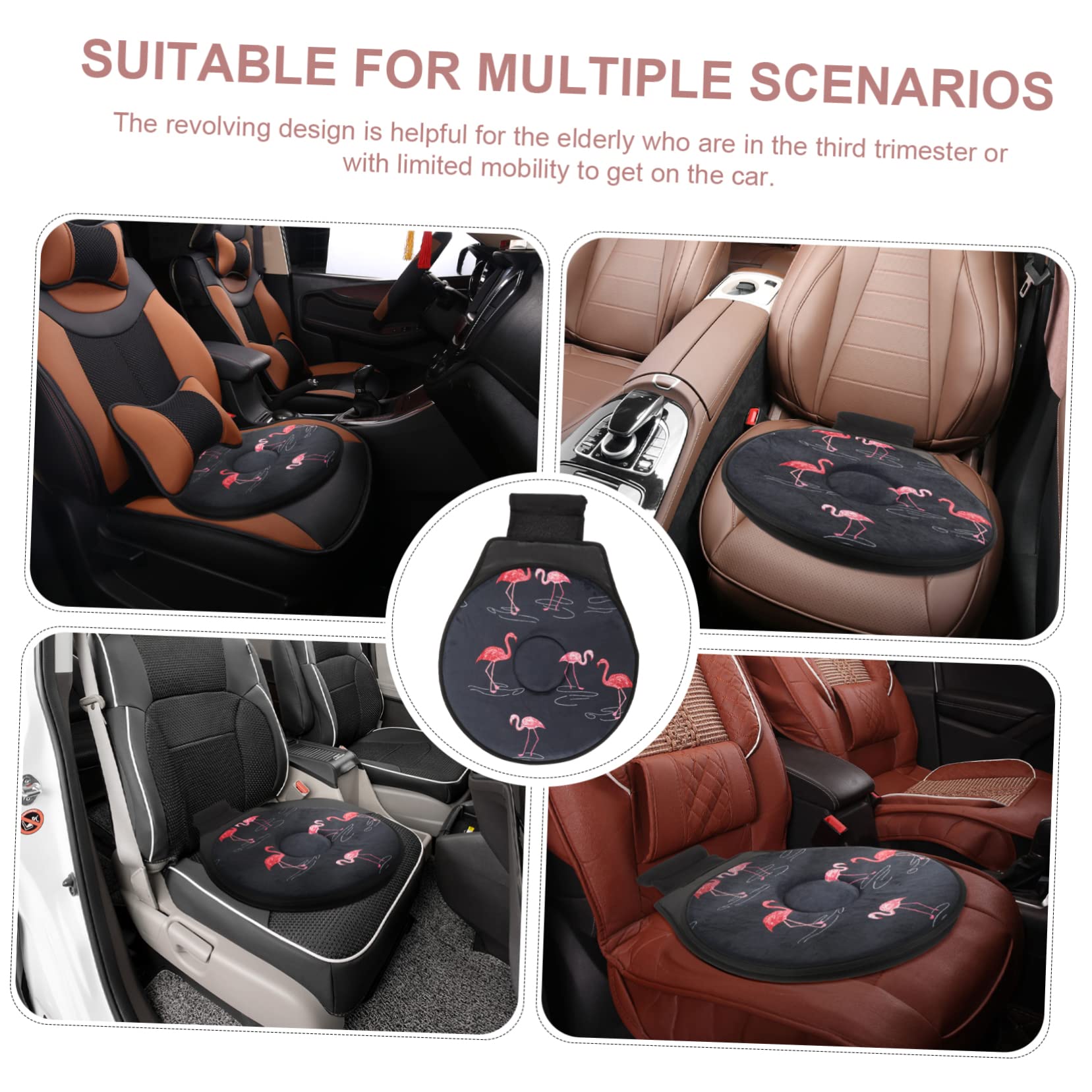 Cojín Giratorio para Asiento de Coche 360 Grados, Tejido y Esponja